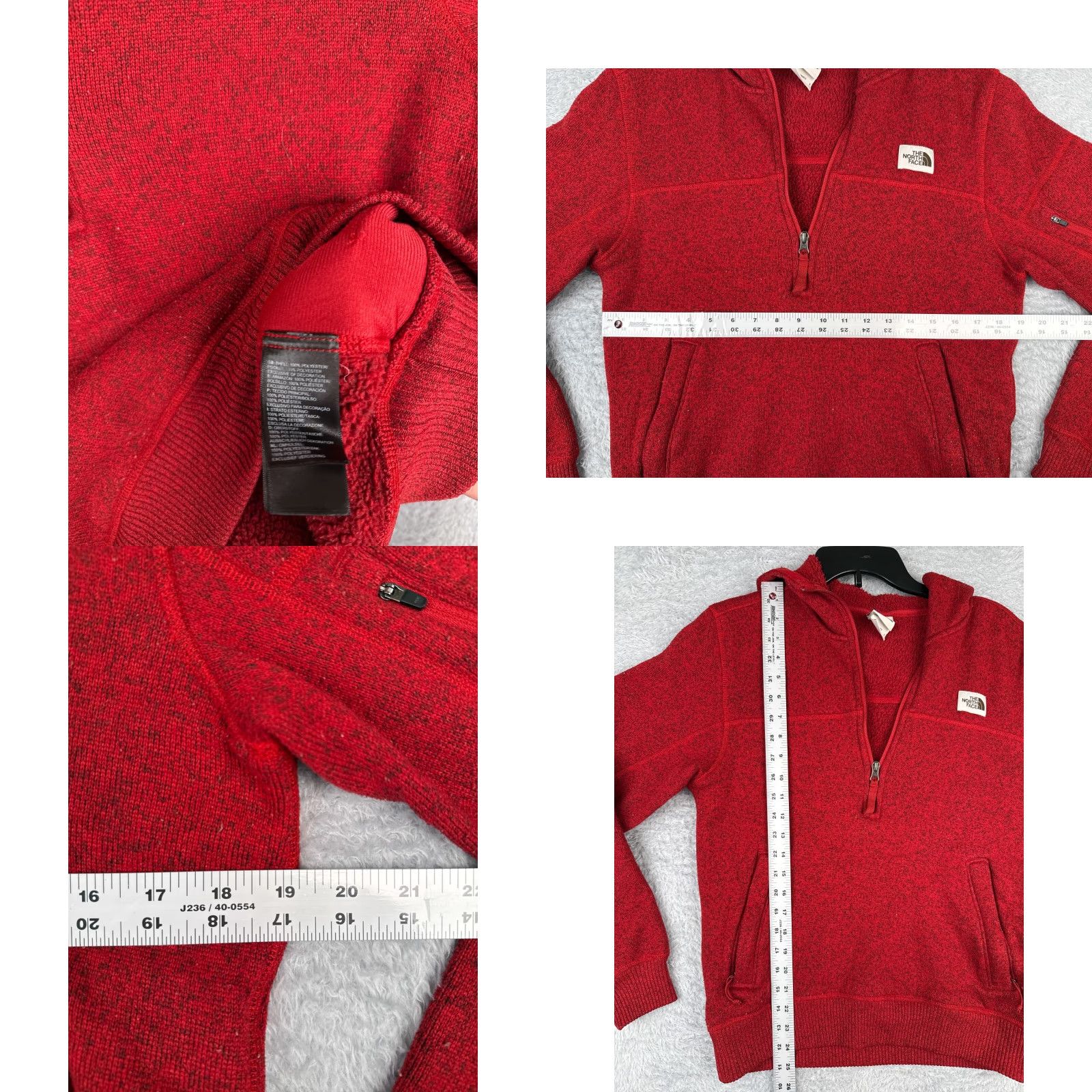The North Face The North Face Hoodie Men Small Red Pullover Knit 1/4 Zip Size US S / EU 44-46 / 1 - 8 Thumbnail