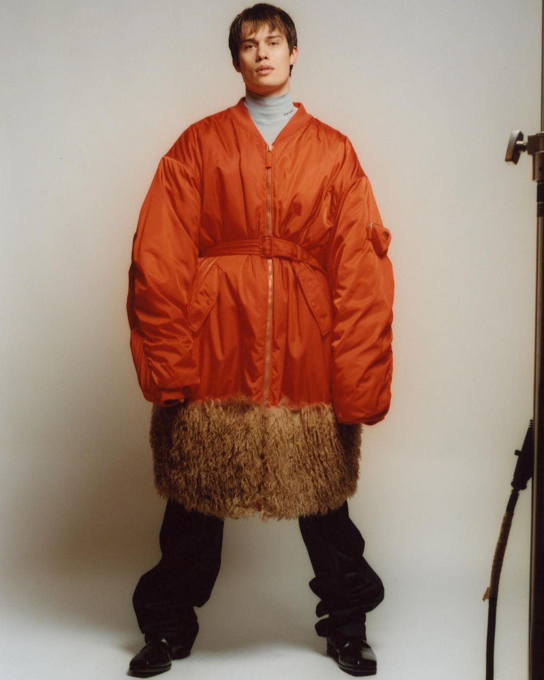 Prada $6.8k Prada Faux-fur Trim Bomber Coat In Orange Size US S / EU 44-46 / 1 - 3 Thumbnail