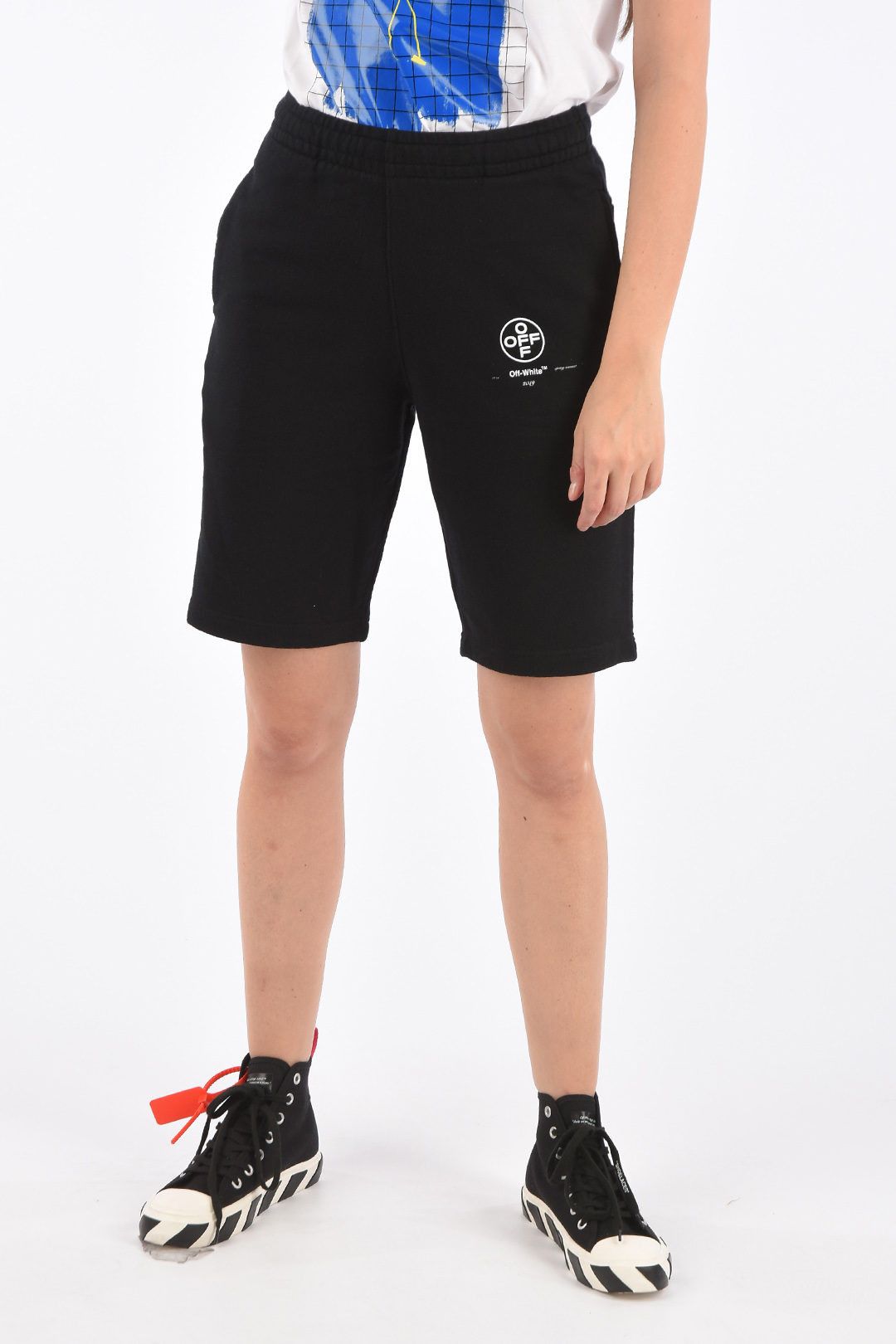Off-White Black Impressionism Diag Stencil Sweatshorts Size 28" / US 6 / IT 42 - 3 Thumbnail
