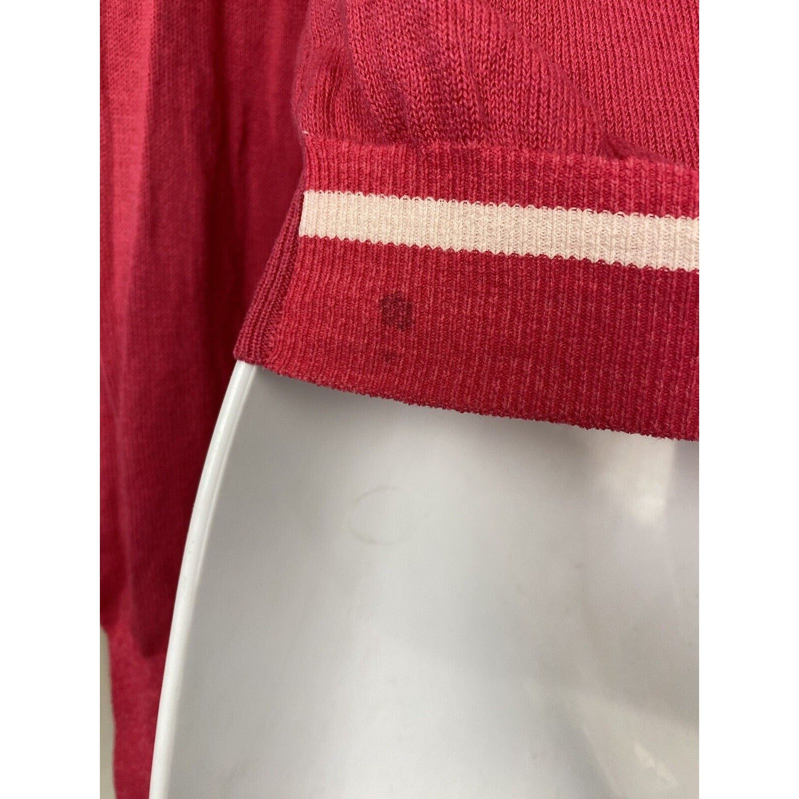 Prada VTG Y2K Prada Pink White Stripe Cardigan Snap Button US 6 Size M / US 6-8 / IT 42-44 - 6 Thumbnail
