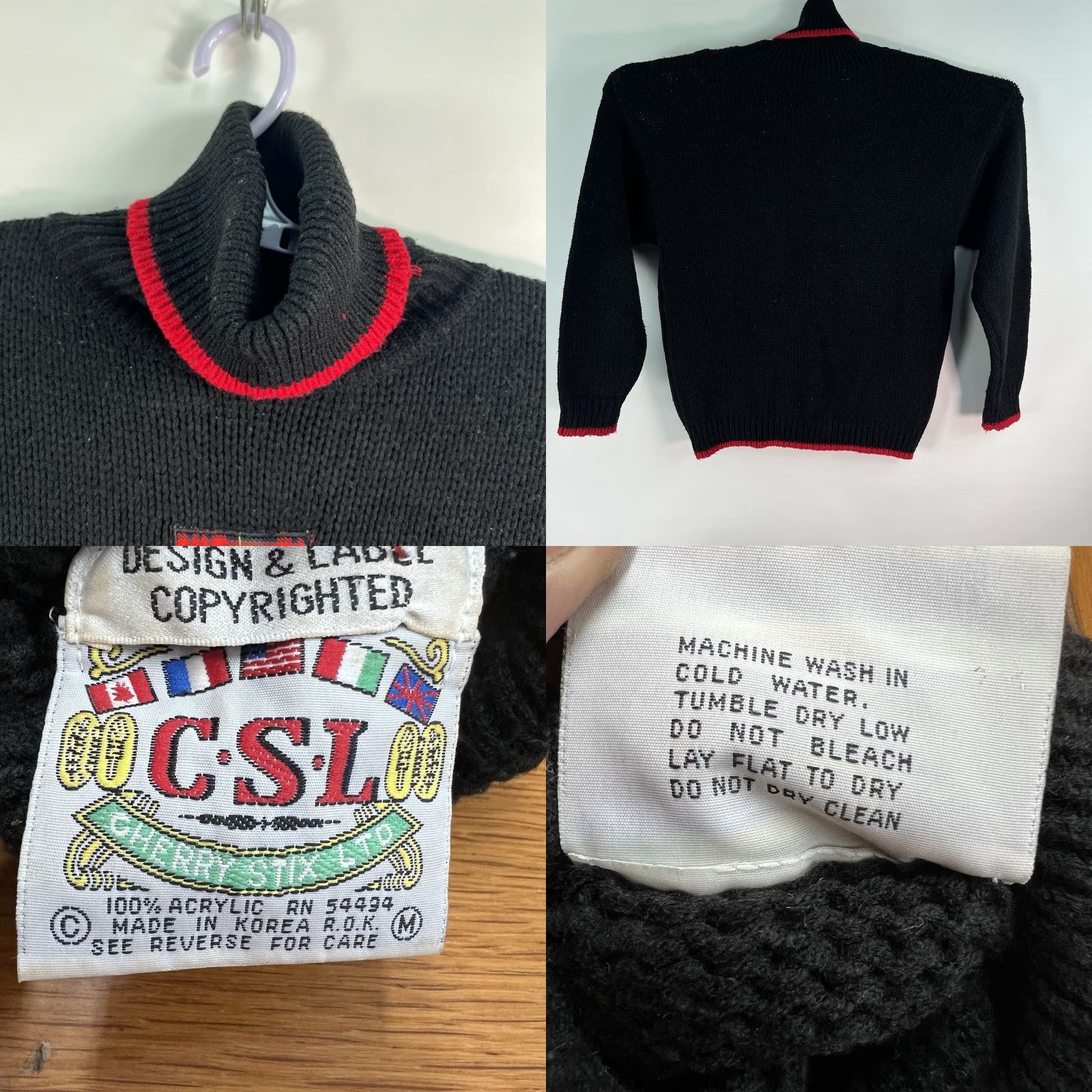 Vintage VINTAGE Cherry Stix Limited Peeps Women's Size: Medium Black Sweater 100% Acrylic Size M / US 6-8 / IT 42-44 - 8 Thumbnail