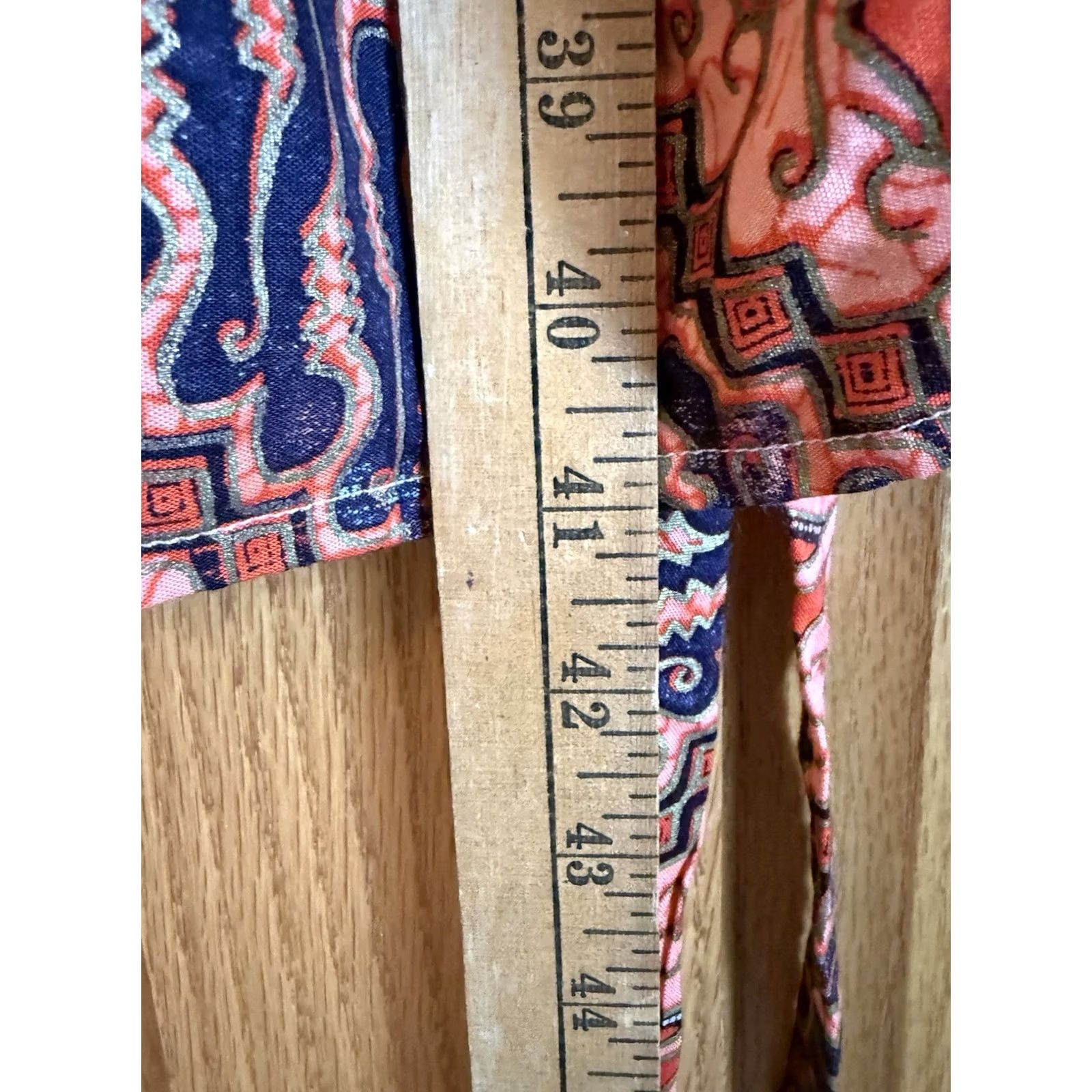 Vintage Batik Kimono From Indonesia New Womens M/L Orange Black Travel Asian Shirt? Size M / US 6-8 / IT 42-44 - 3 Thumbnail