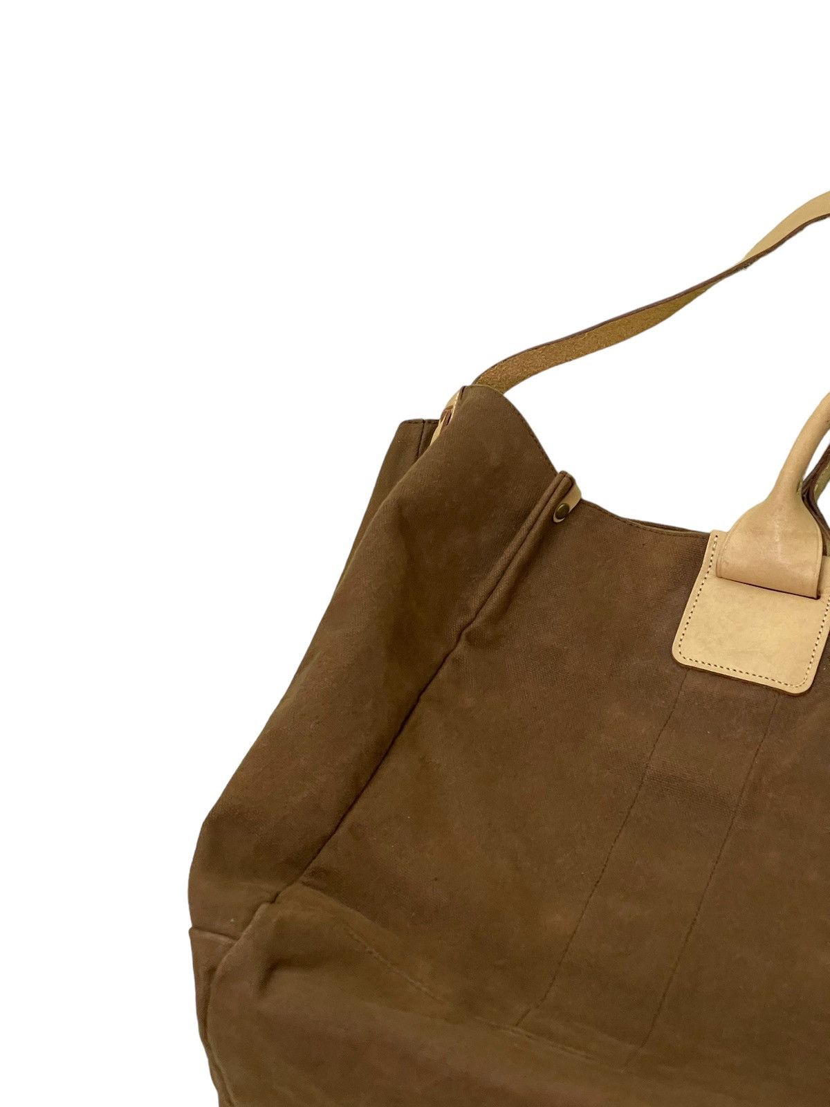 Japanese Brand Large Tote Shoulder Bag Sazaby Japan Cotton Canvas Leather Size ONE SIZE - 7 Thumbnail