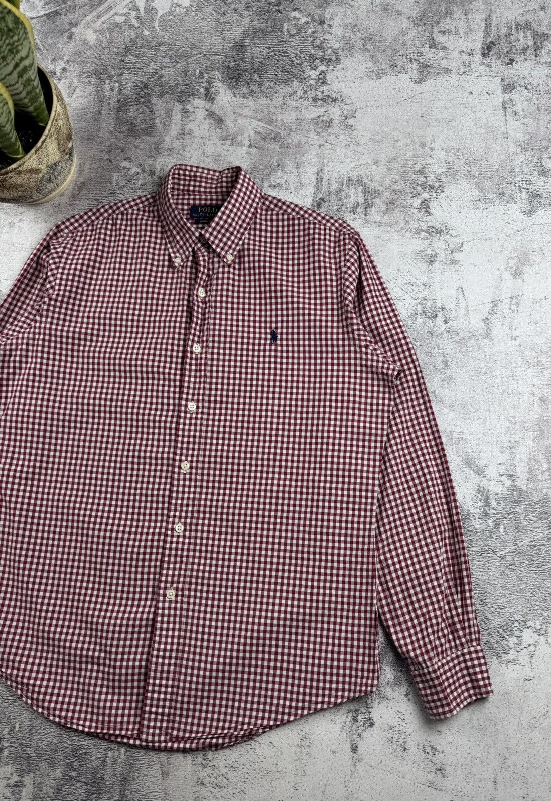 Polo Ralph Lauren Polo Ralph Lauren Cherry Basic Blank Longsleeve Button Shirt Size US M / EU 48-50 / 2 - 3 Thumbnail