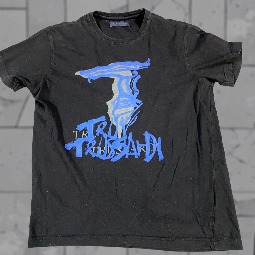 Trussardi Trussardi T-shirt Unisex Adults Black Cotton Logo Crew Neck M Size Size US M / EU 48-50 / 2 - 1 Thumbnail