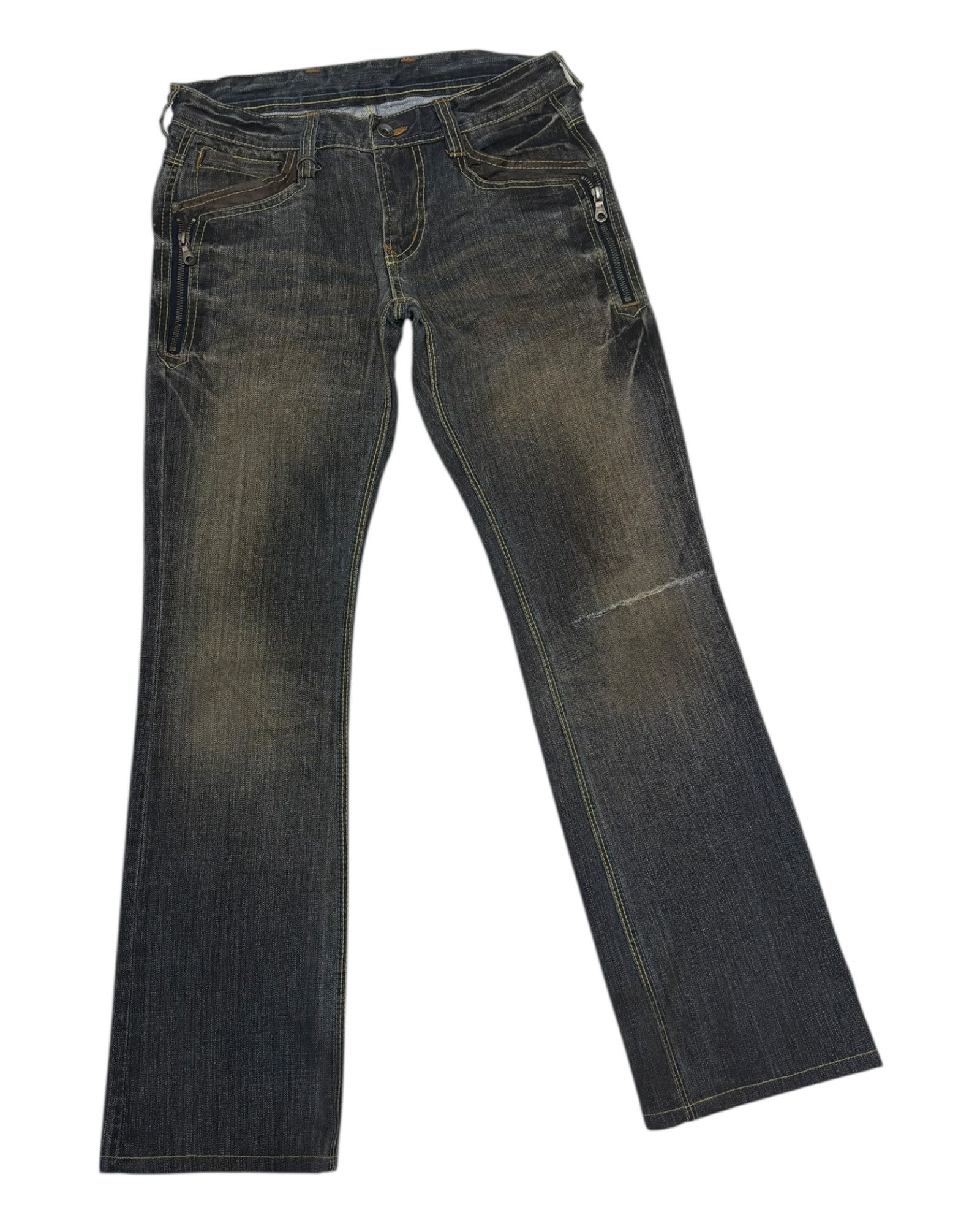 If Six Was Nine × Nicole Club × Obelisk Flare Jeans Nicole Club For Men Rusty Mud Wash Denim Jean Size US 30 / EU 46 - 5 Thumbnail