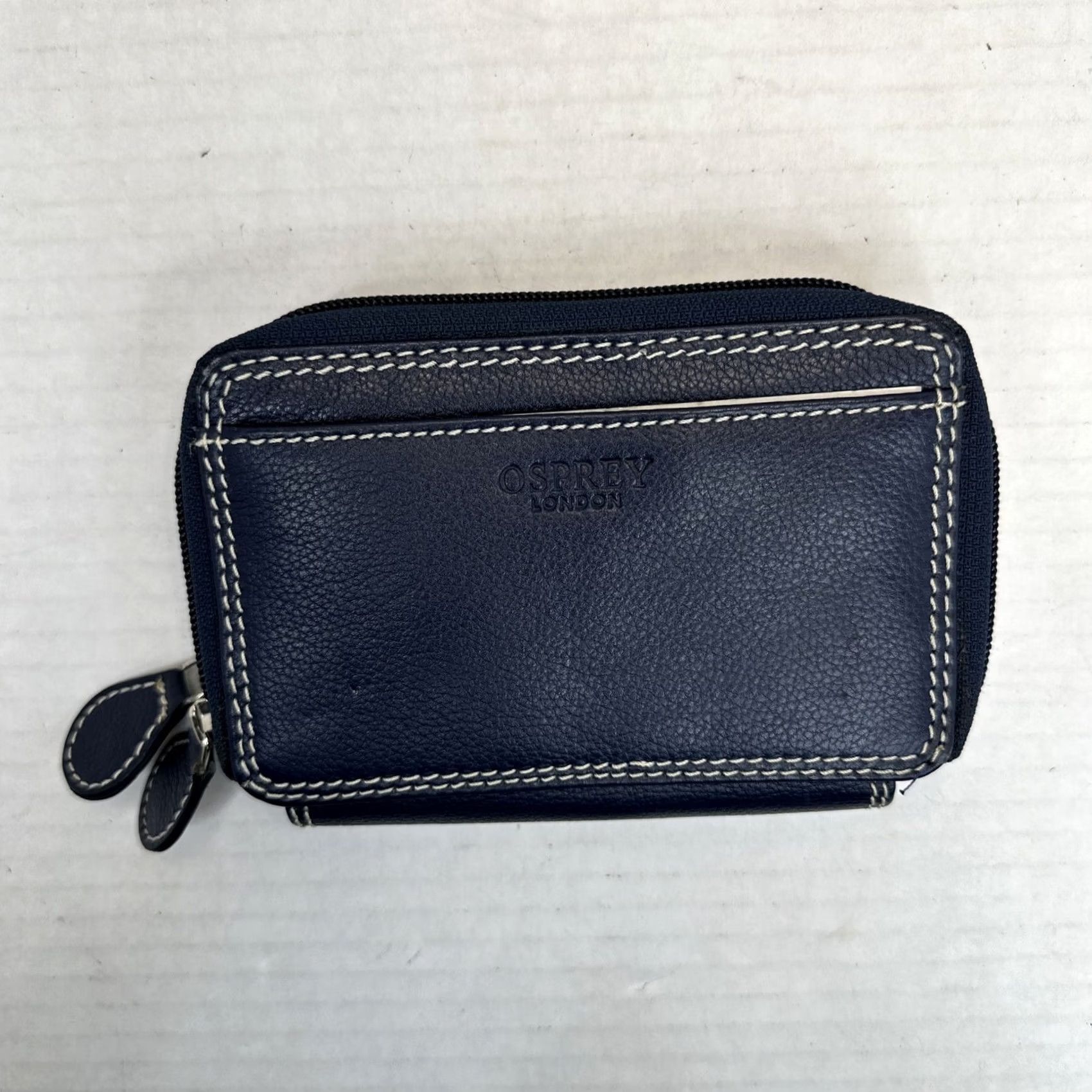 Osprey VINTAGE Osprey London Navy Blue Zip Wallet Graeme Ellisdon Leather Size ONE SIZE - 2 Thumbnail