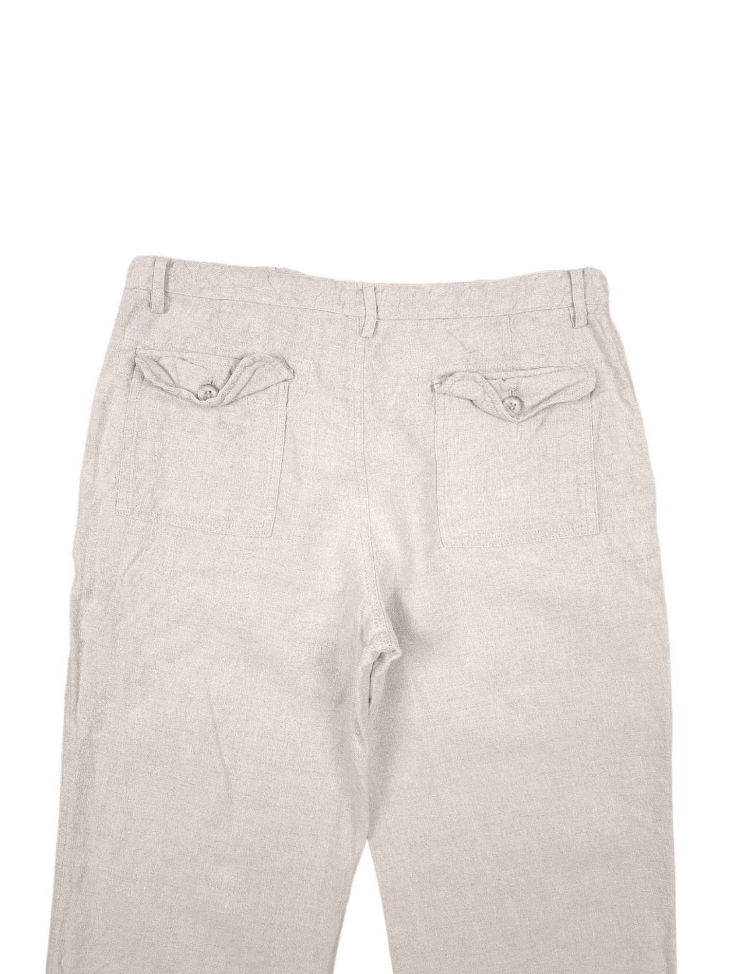 Vintage 💎 Vintage Linen Hemp Straight Relaxed Beige Pants Trousers Size US 33 - 4 Thumbnail