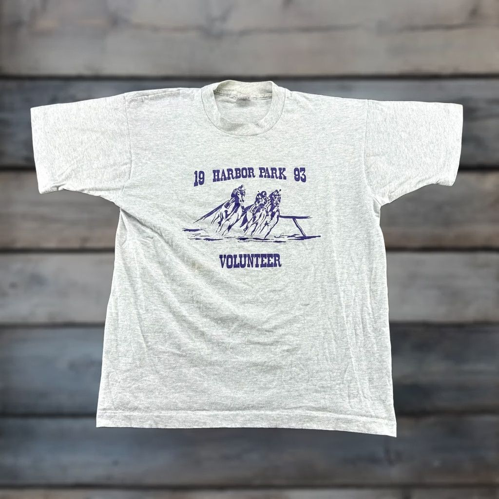 Fruit Of The Loom VINTAGE Fruit of the Loom Shirt Mens L Grey 1990s Horse Band Classic Logo Crew Neck Short Sleeve Size US L / EU 52-54 / 3 - 1 Thumbnail