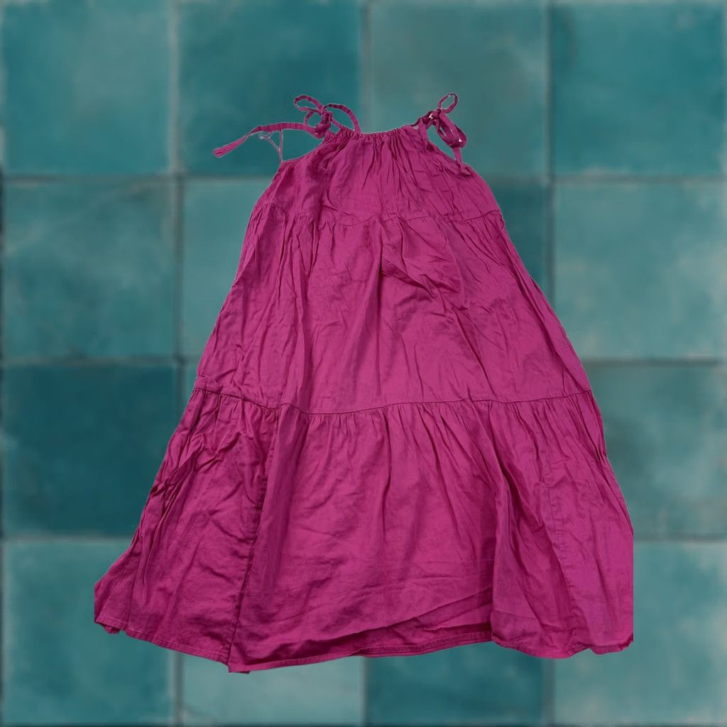 Gap Gap Sundress Womens Large Pink Sleeveless Tiered Adjustable Straps Dress Size L / US 10 / IT 46 - 1 Thumbnail