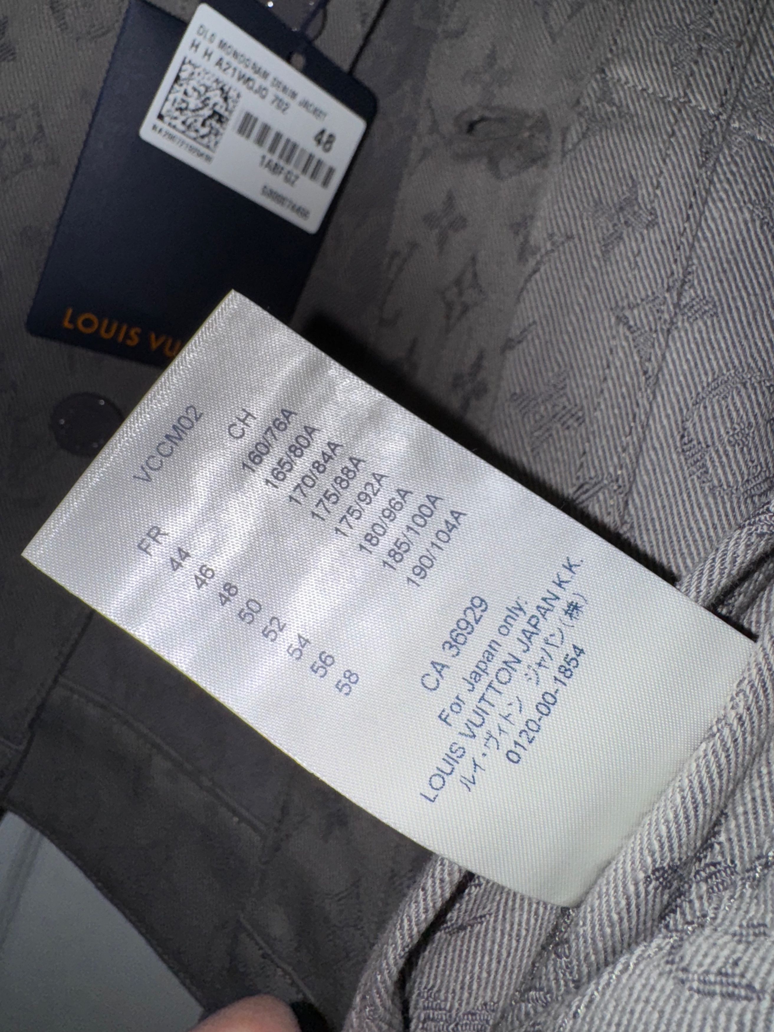 Louis Vuitton Monogram Grey Denim Trucker Jacket Button Up