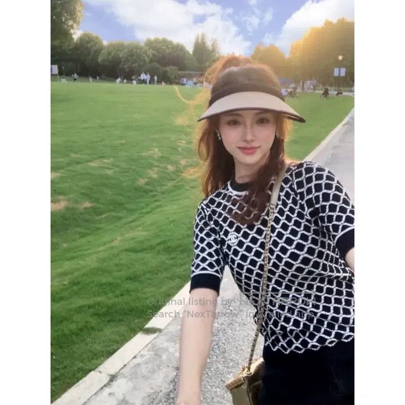 Chanel Chanel Black and white diamond knitted short sleeves Size XXS / US 00 / IT 34 - 3 Thumbnail