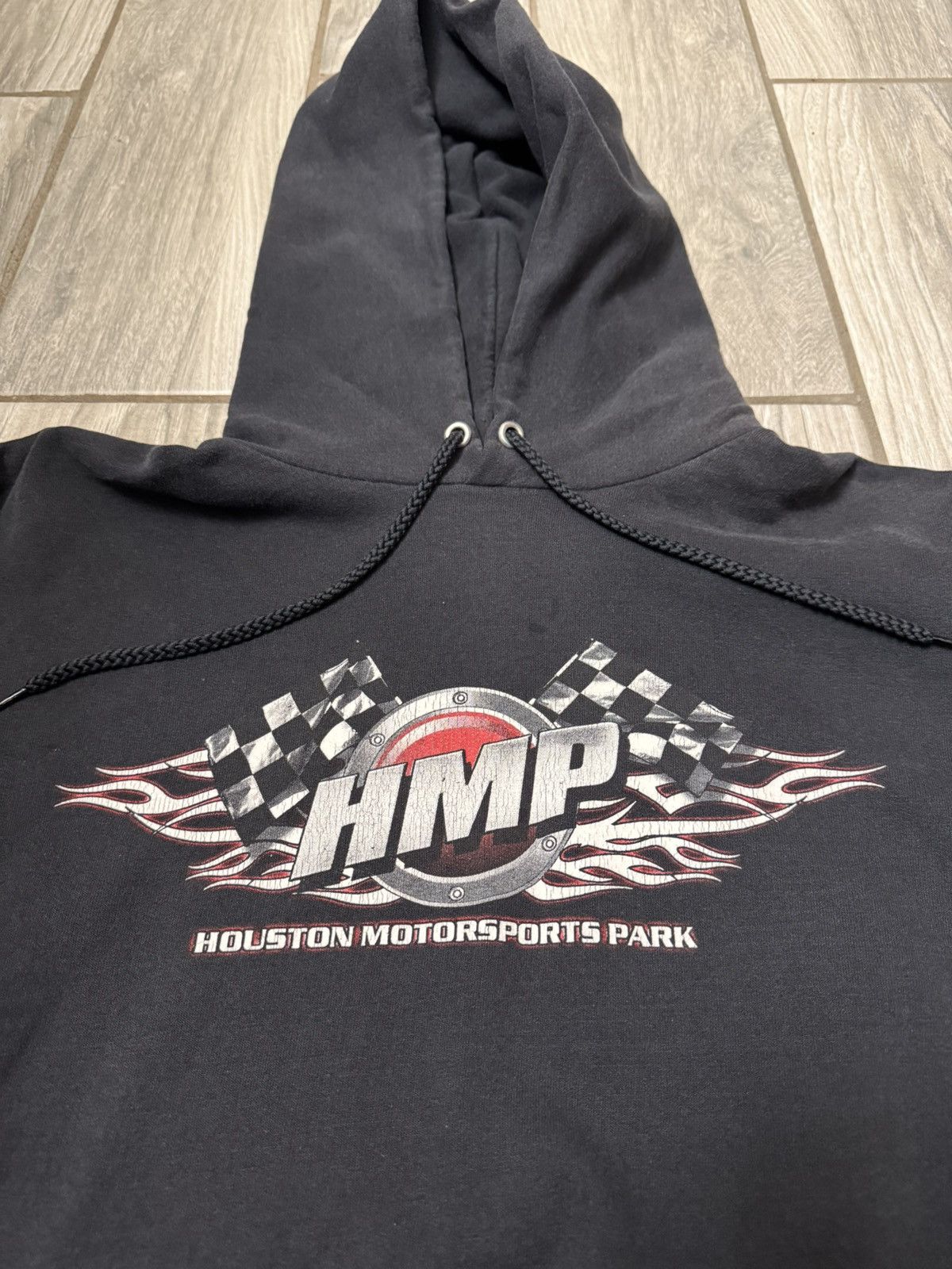 Hanes Men’s Casual Houston Motorsports Park Hoodie Black/Grey Size US XL / EU 56 / 4 - 2 Thumbnail