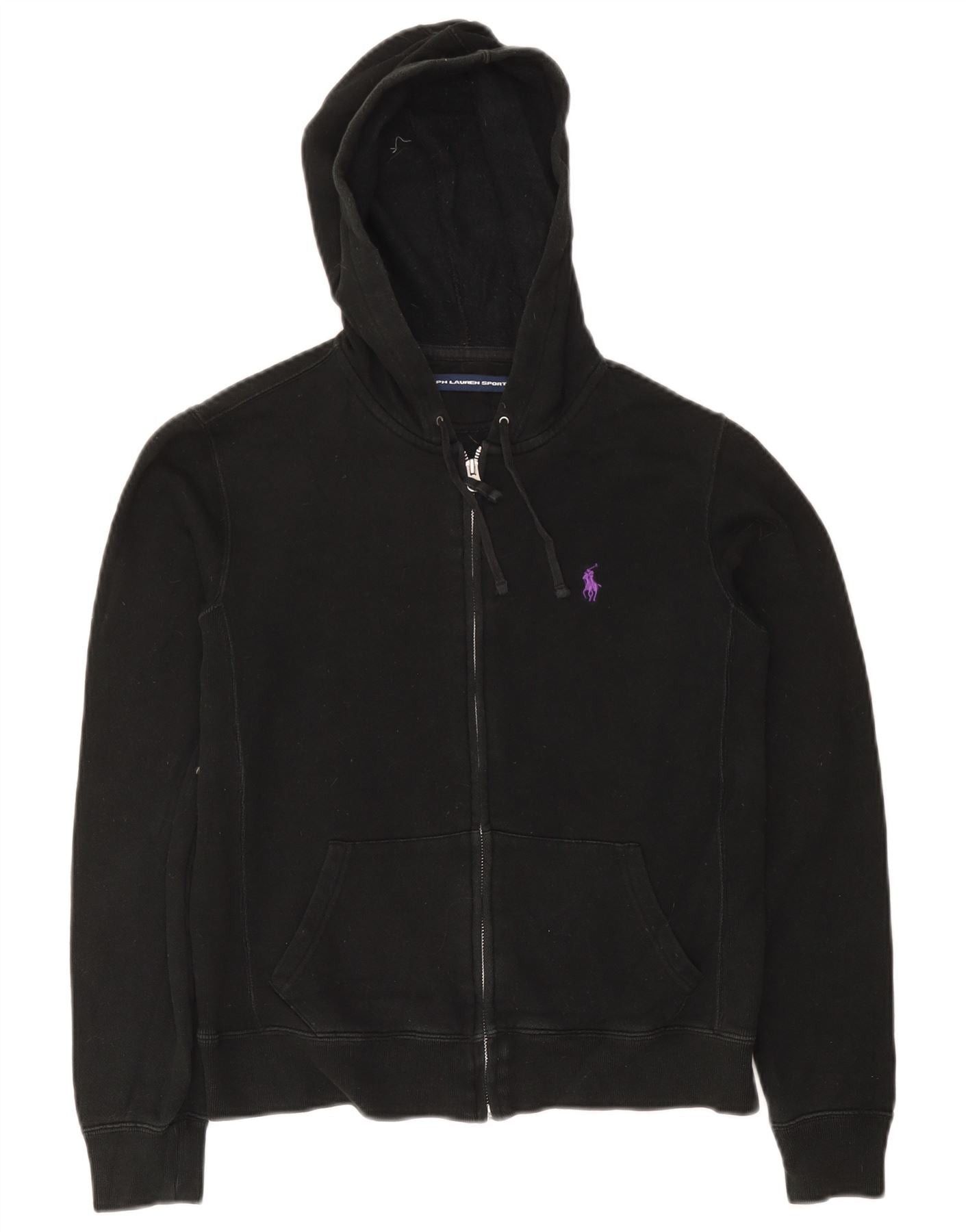 Ralph Lauren Womens Zip Hoodie Sweater UK 10 Small Black Cotton Size XS / US 0-2 / IT 36-38 - 1 Thumbnail
