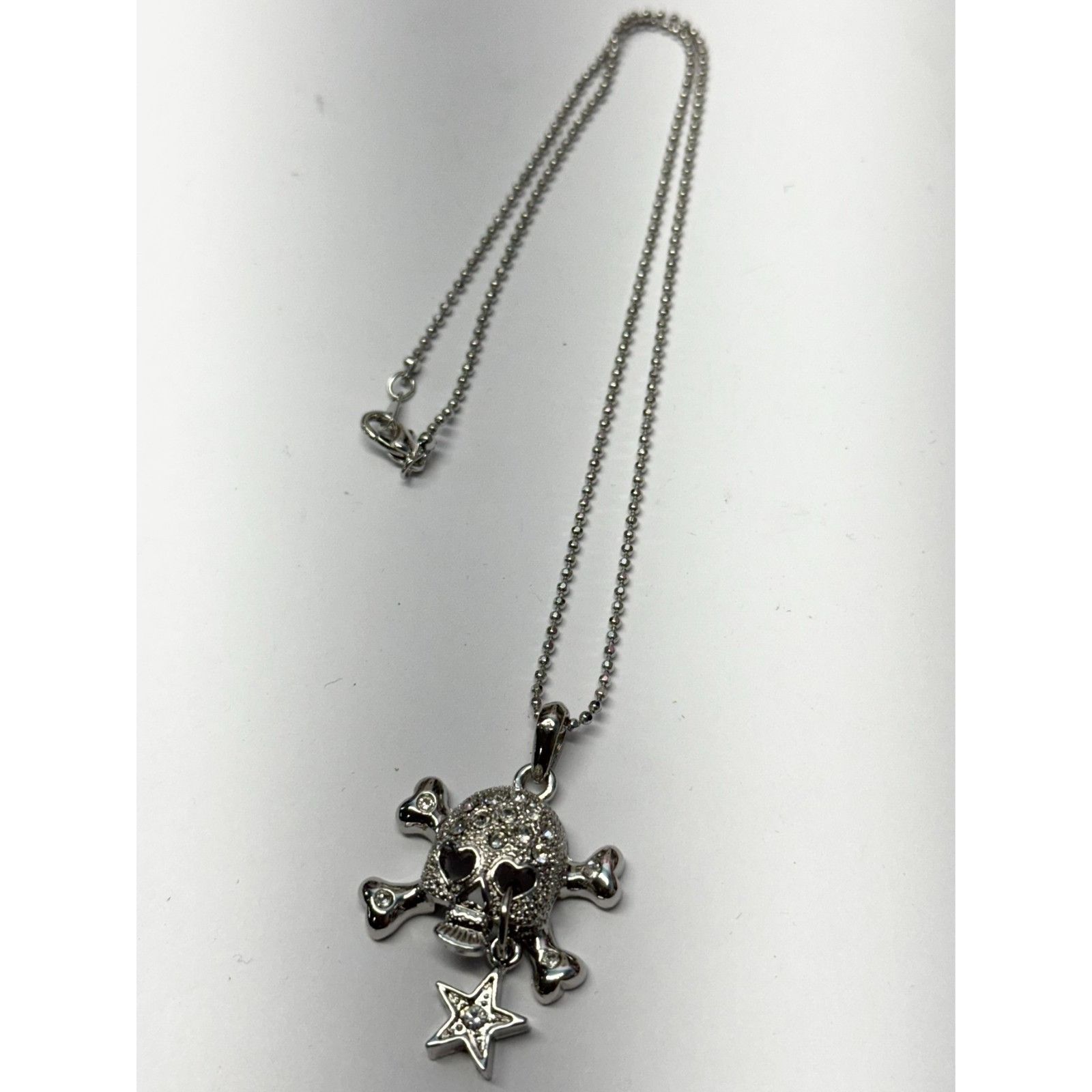 Other Vintage rhinestone skull and bone star charm bead chain neck Size ONE SIZE - 4 Thumbnail