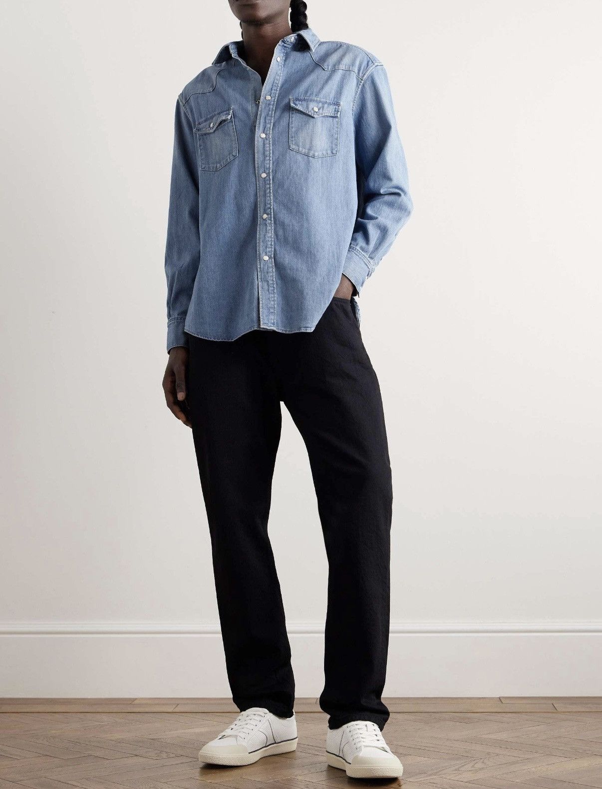 Celine FW20 Celine denim western shirt Hedi Slimane M grail union Size US M / EU 48-50 / 2 - 3 Thumbnail