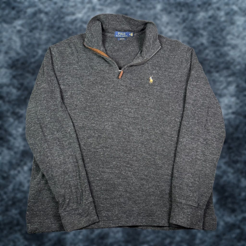 Polo Ralph Lauren VINTAGE Polo Ralph Lauren Sweater Mens M Gray Zip Pullover Estate Rib Flesh Pony Size US M / EU 48-50 / 2 - 1 Thumbnail