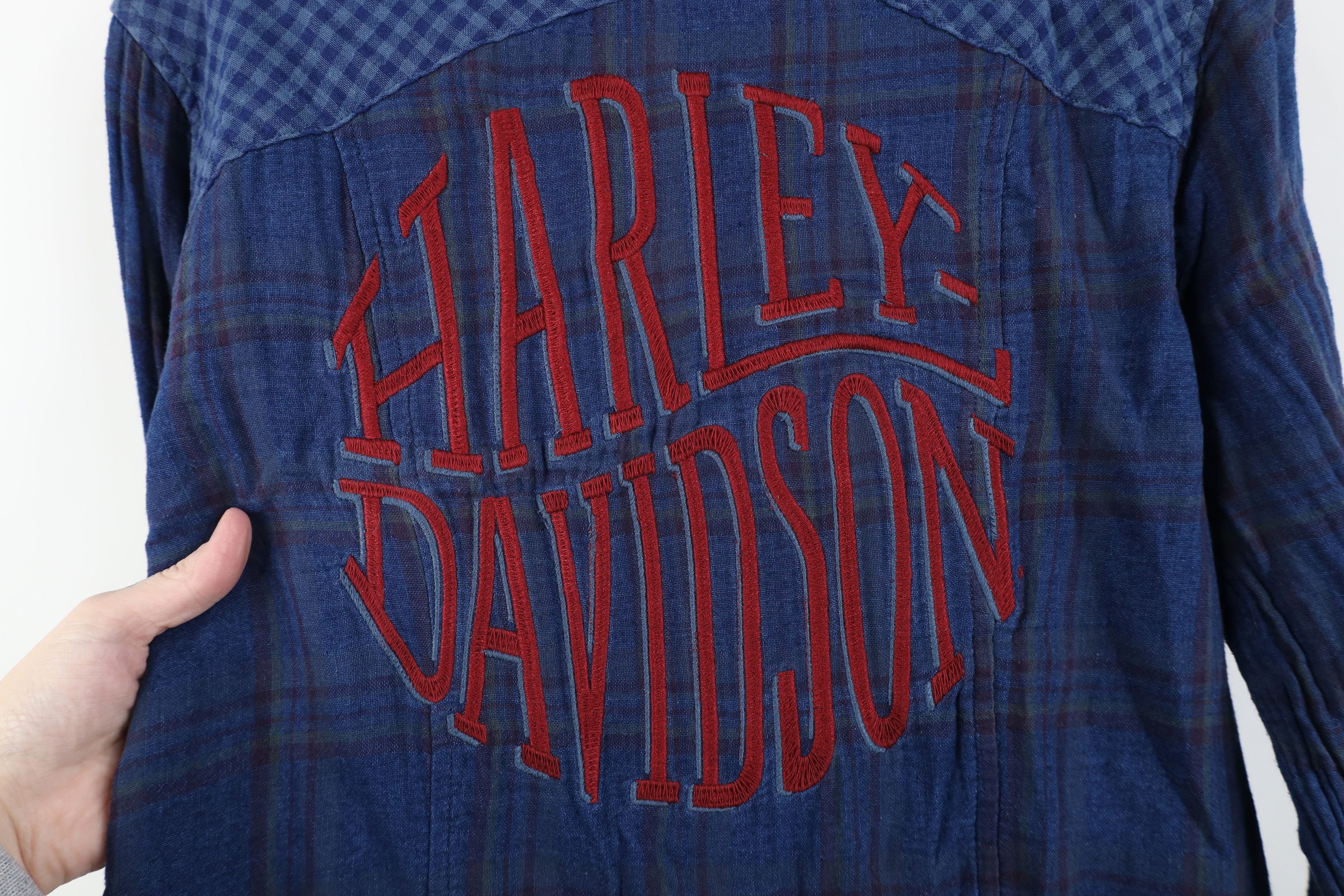 Harley Davidson Vintage Harley Davidson Flannel Collared Button Shirt Size L / US 10 / IT 46 - 11 Thumbnail