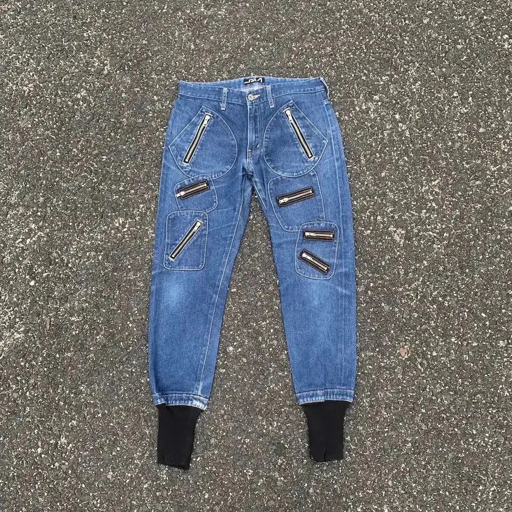 Silas Vintage Silas Jeans Multi Zipper Denim Jogger Pants Waist 29 Size US 29 - 3 Thumbnail