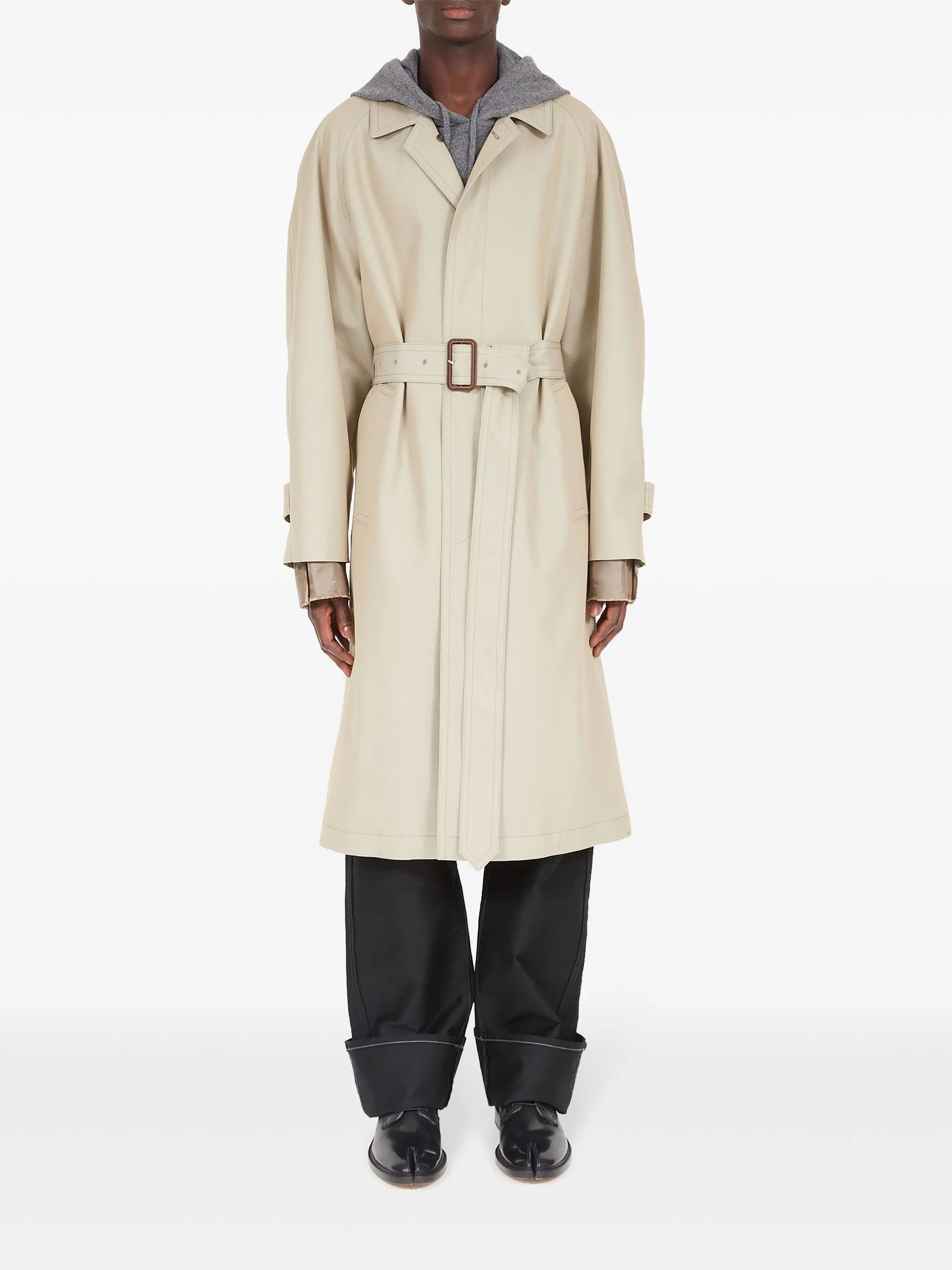 Maison Margiela o1w1db10226 Layered Belted Trench Coat in Beige Size US S / EU 44-46 / 1 - 2 Thumbnail