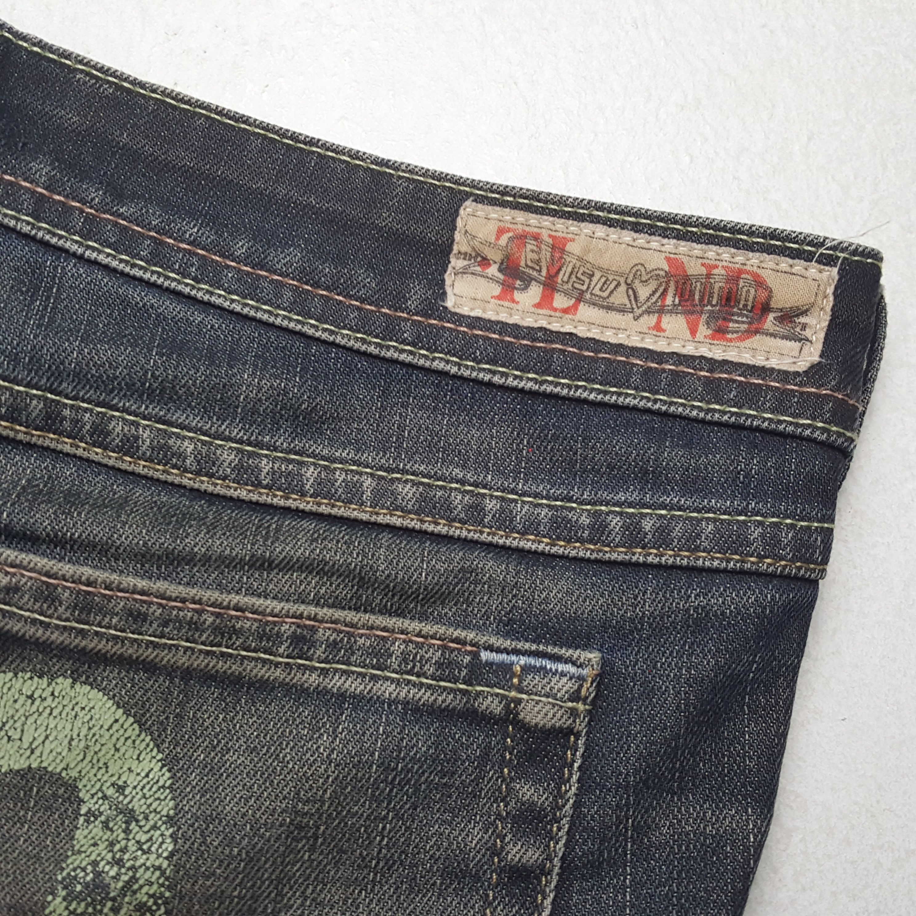 Evisu × Japanese Brand × Puma EVISU x PUMA Japanese Brand Custom Daicock Style Jeans Size 29" - 14 Thumbnail
