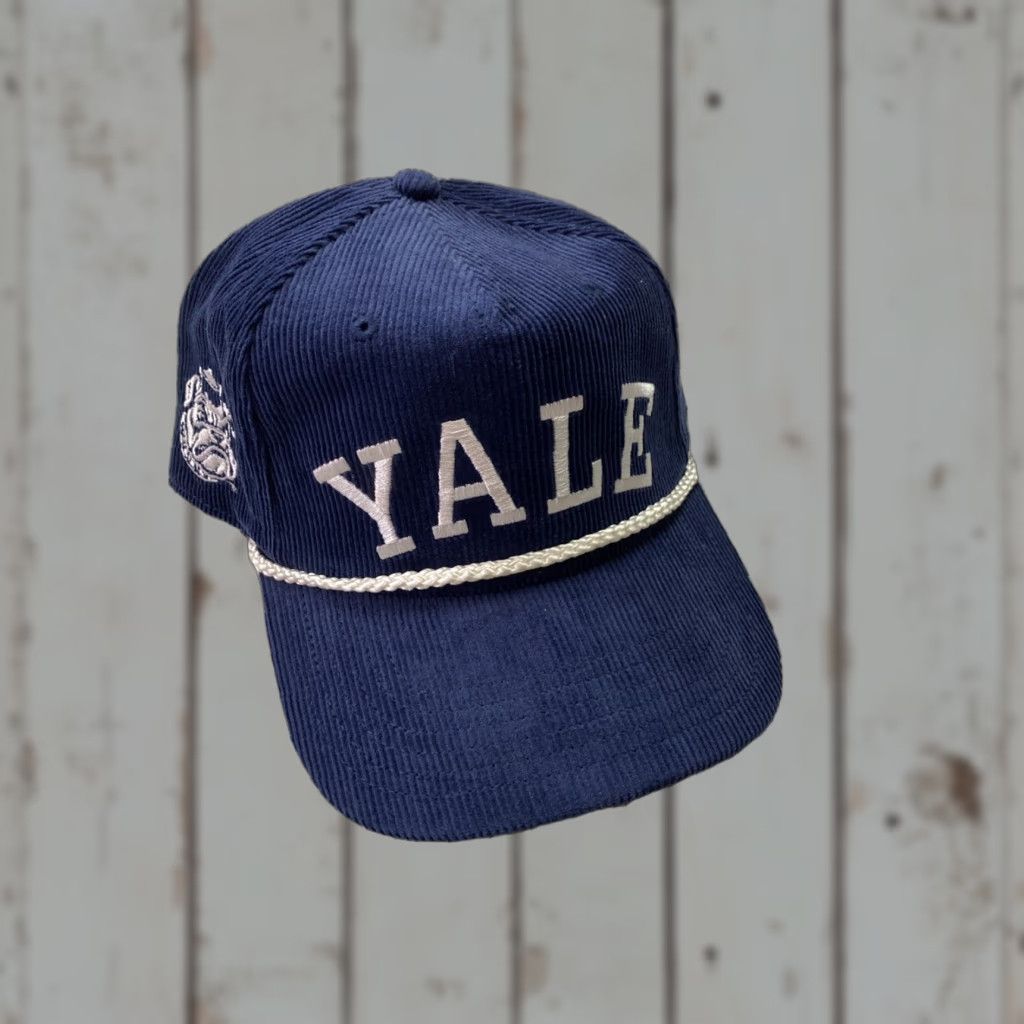 Roper YALE Bulldogs Corduroy Baseball Hat Rope Accent Logo Navy Red NEW Size ONE SIZE - 1 Thumbnail