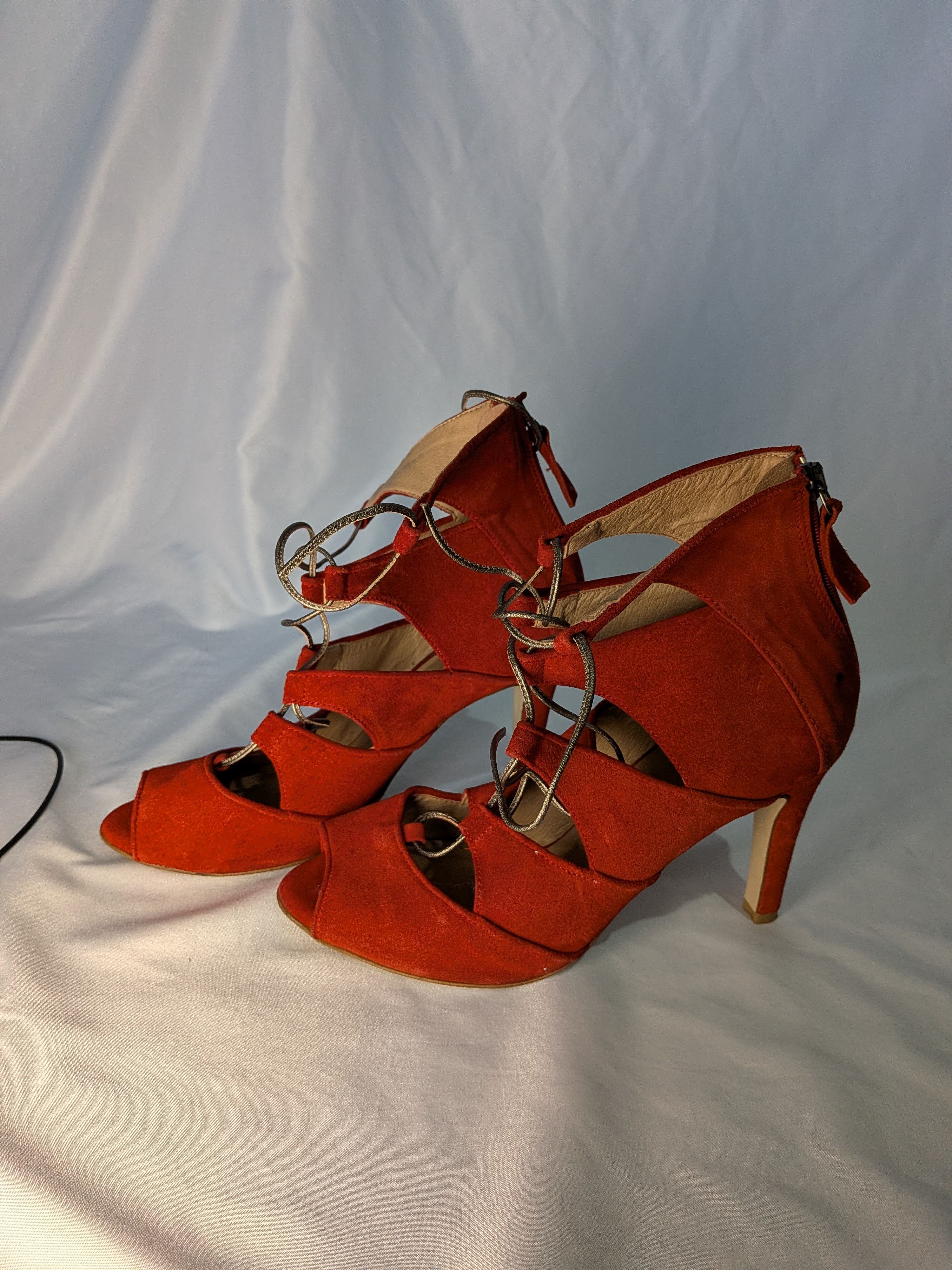 Versace Versace 19V69 Italia Red Suede Heels Pumps Size 40 Us 9 Size US 10 / IT 40 - 1 Thumbnail