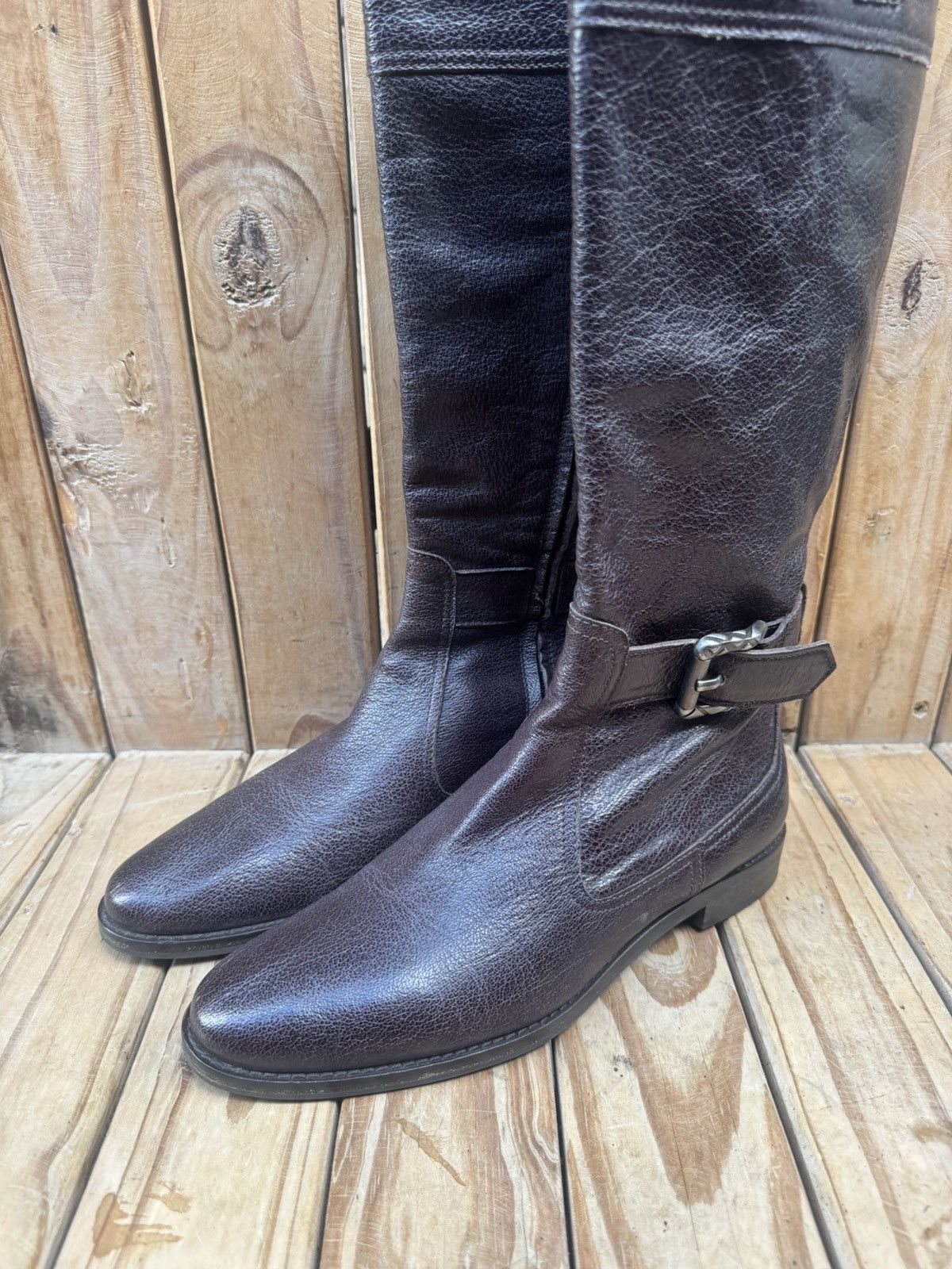 Burberry Burberry women’s brown leather pull on boots sz EUR 38 Size US 8 / IT 38 - 3 Thumbnail