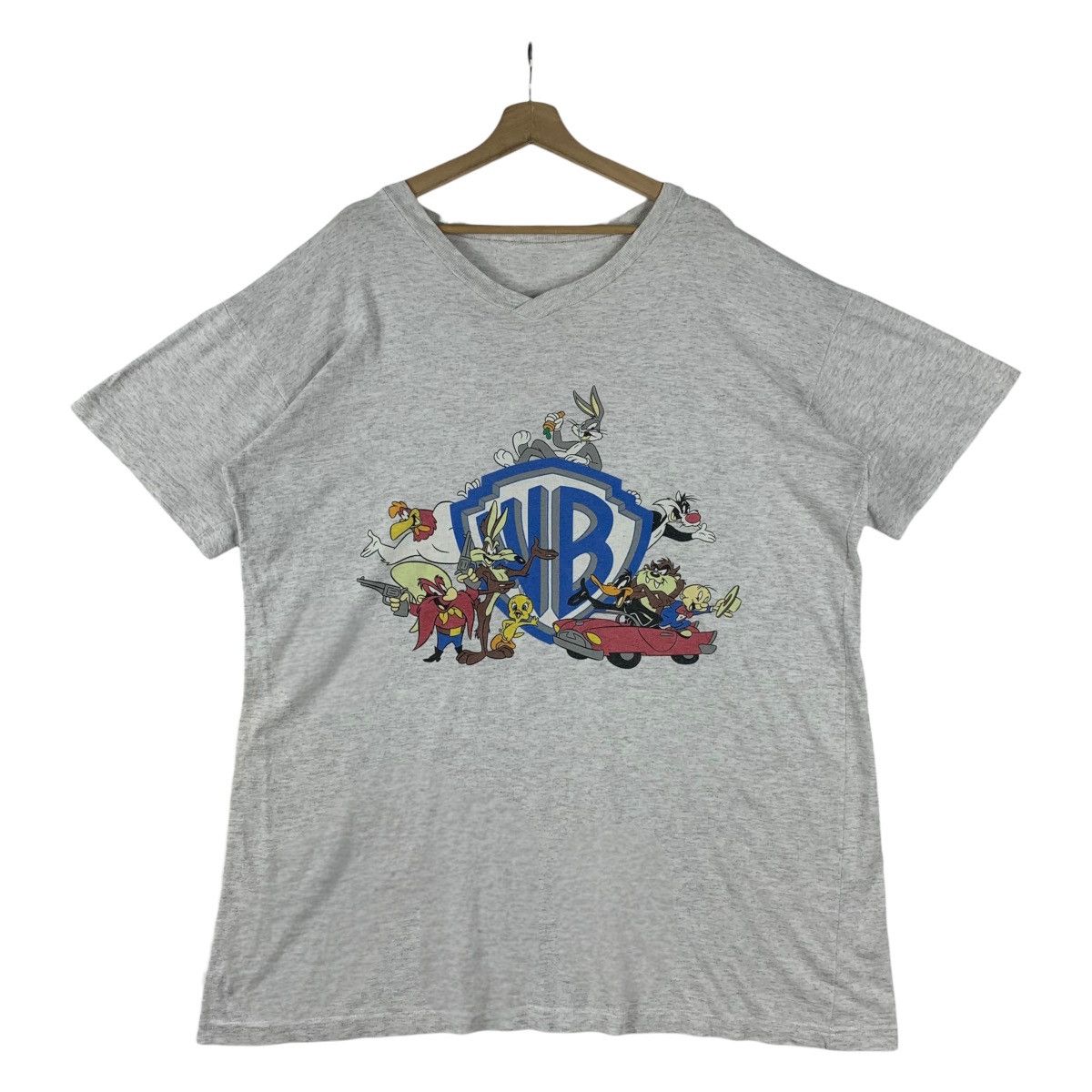 Vintage × Warner Bros Vintage WARNER BROS LOONEY TUNES OG logo printed v neck tee Size US XXL / EU 58 / 5 - 1 Thumbnail