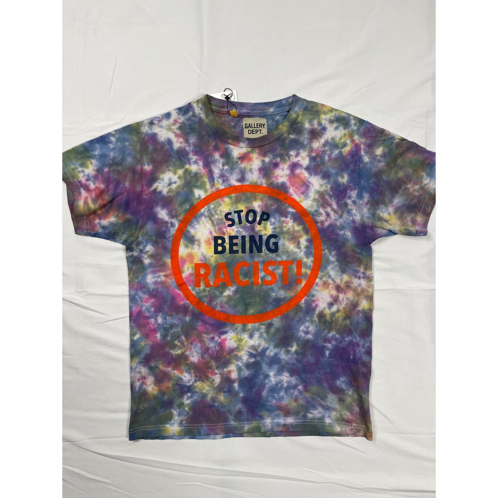 image of Gallery Dept. Stop Being Racist Tie Dye Tee Small, Men's
