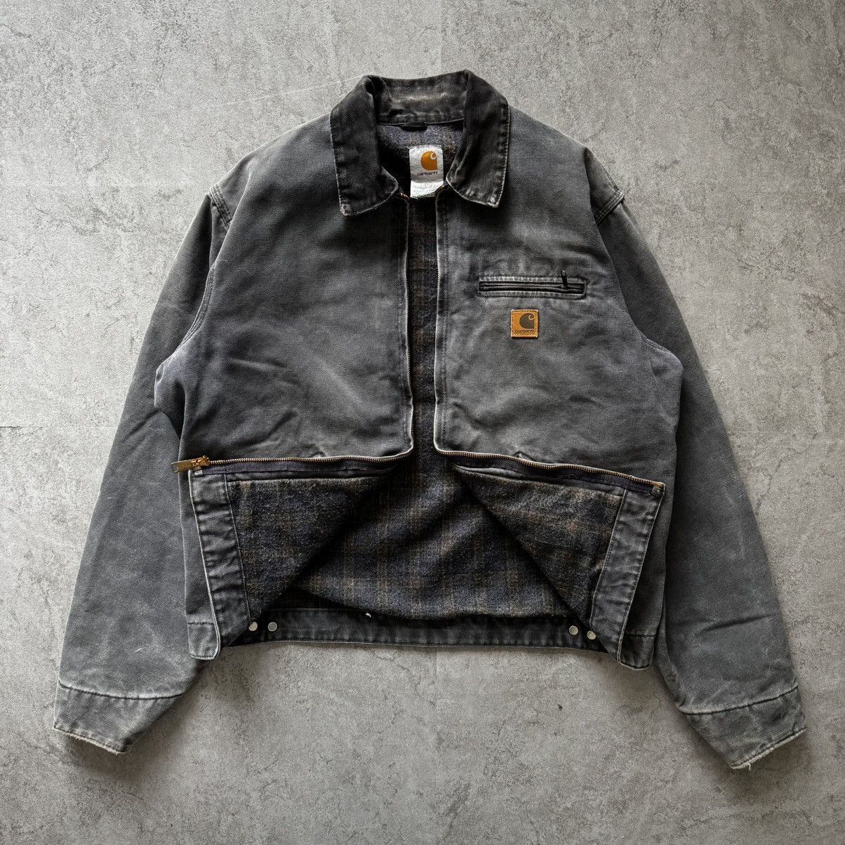 Carhartt × Vintage Vintage faded black/gray PTL Carhartt detroit jacket Size US L / EU 52-54 / 3 - 4 Thumbnail