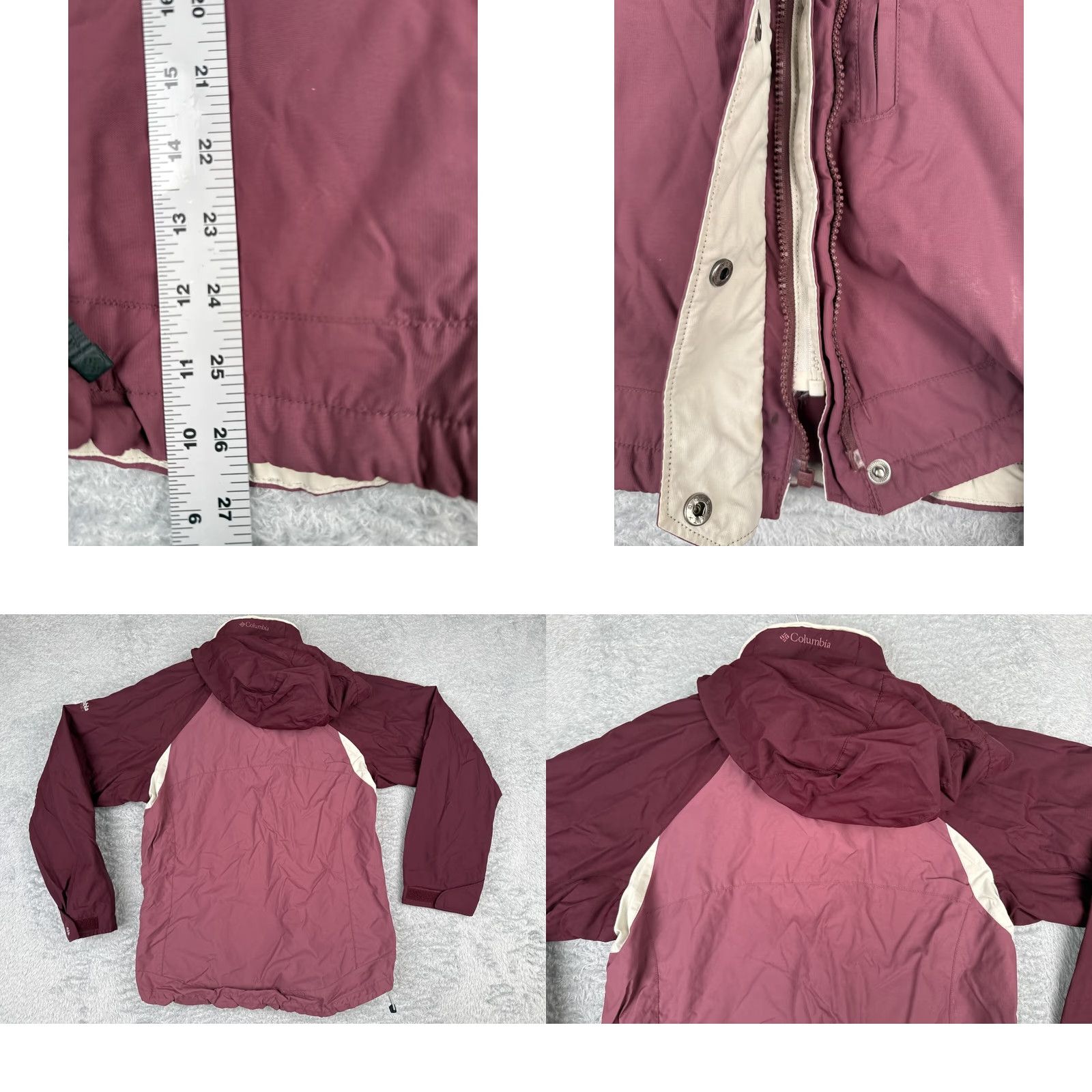 Pinko Columbia Jacket Womens Medium Pink Full Zip Hooded Nylon Vertex Insulated Lightweight Pockets Fall Winter Spring Size M / US 6-8 / IT 42-44 - 9 Thumbnail