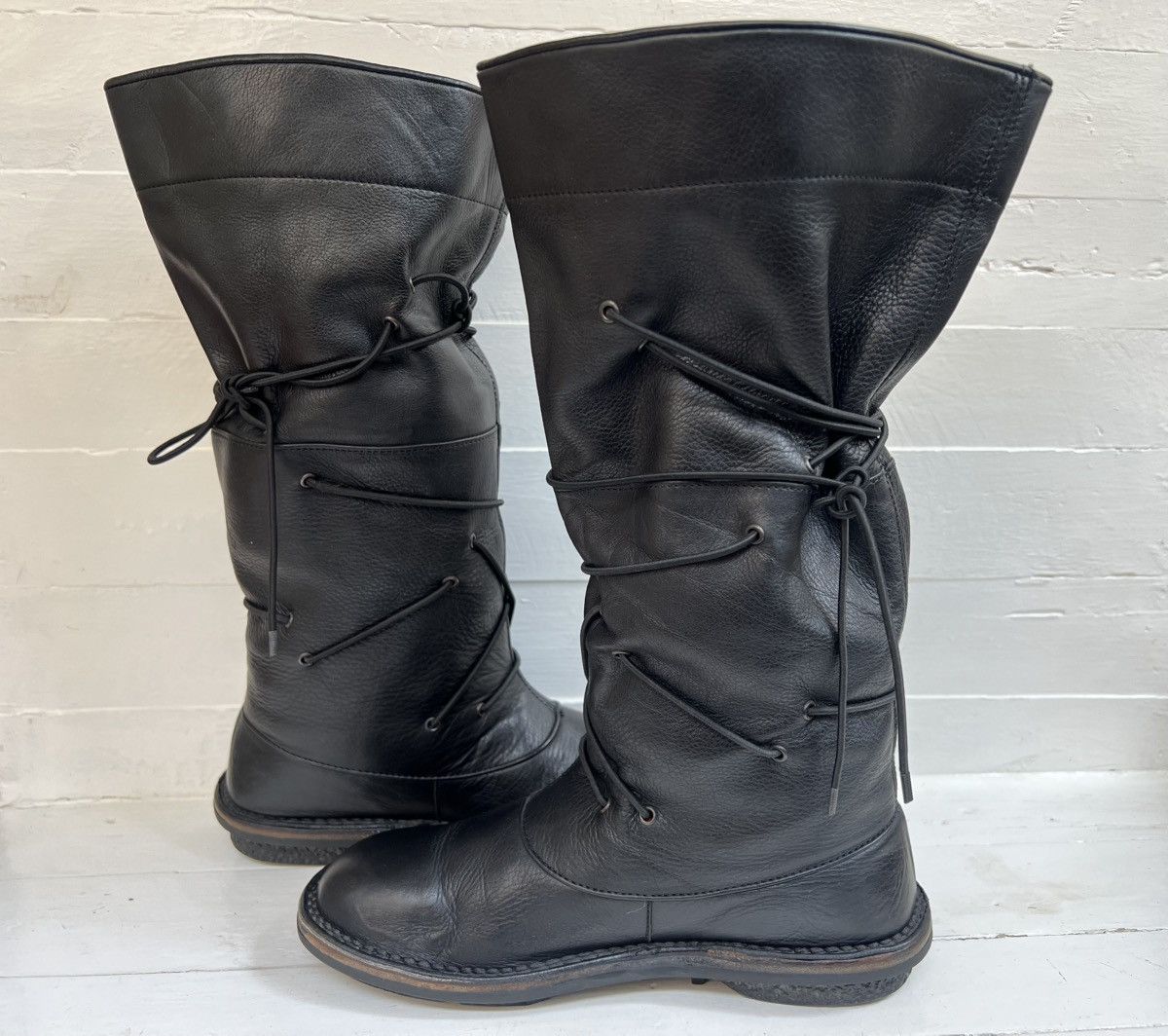 Trippen Trippen Hysterie Black Leather Slouchy Tall Boot Gothic Punk Size US 7 / IT 37 - 9 Thumbnail