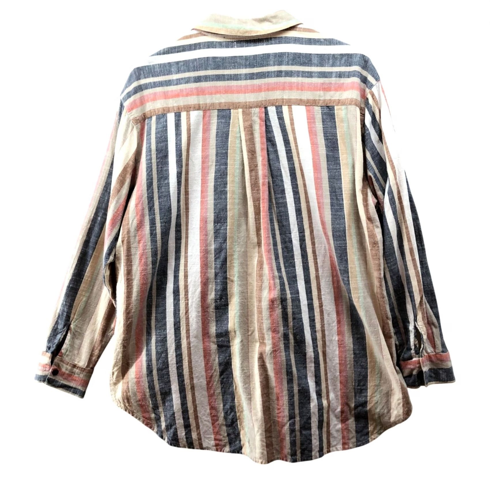 Urban Outfitters VINTAGE Urban Outfitters Button-Down Shirt Mens S Striped Beige Long Sleeve Cotton Shirt Size US S / EU 44-46 / 1 - 2 Thumbnail