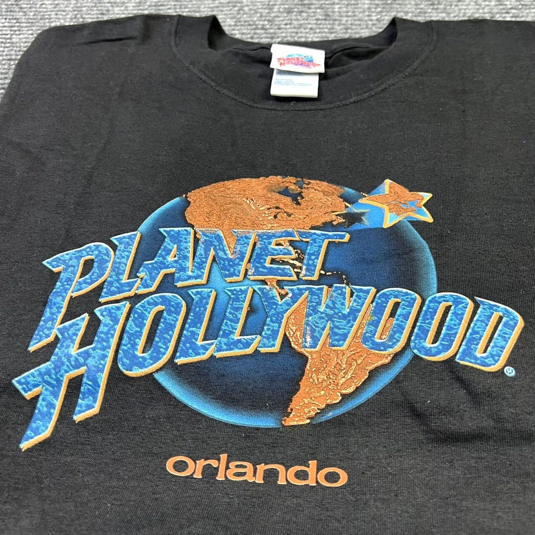 Planet Hollywood VINTAGE Planet Hollywood Shirt 2XL Black Short Sleeve Crew Neck Big Planet Logo Mens Size US XXL / EU 58 / 5 - 8 Thumbnail