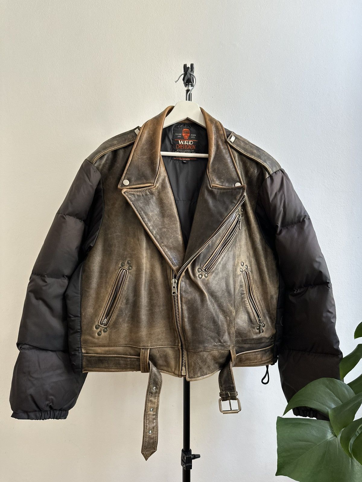 Chevignon Chevignon Vintage 90s Archive Leather Down Puffer Jacket Size US L / EU 52-54 / 3 - 5 Thumbnail