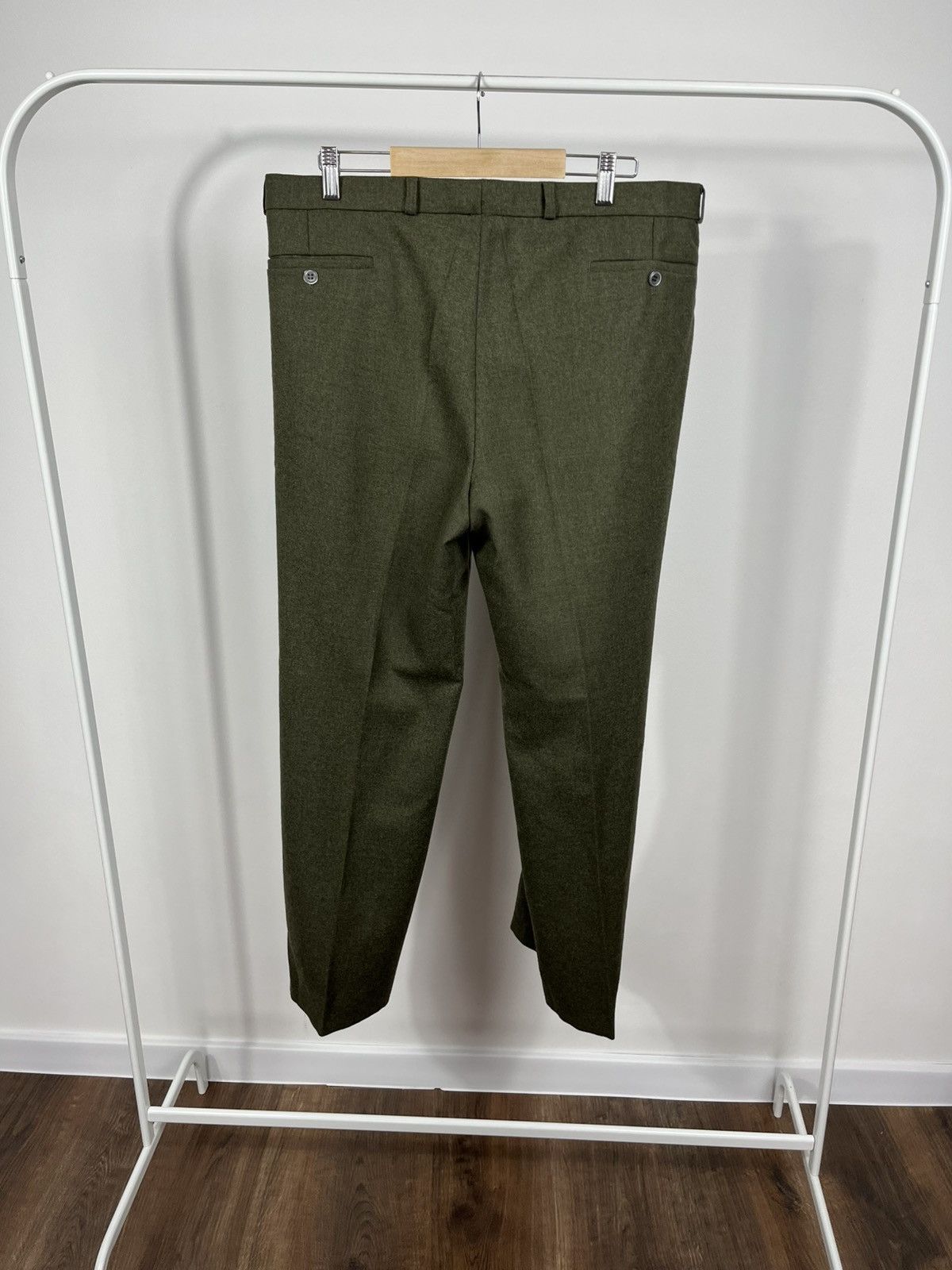 Other Vintage Alfredo Torres Wool Trousers Olive Green Dress Pants Size US 36 / EU 52 - 10 Thumbnail