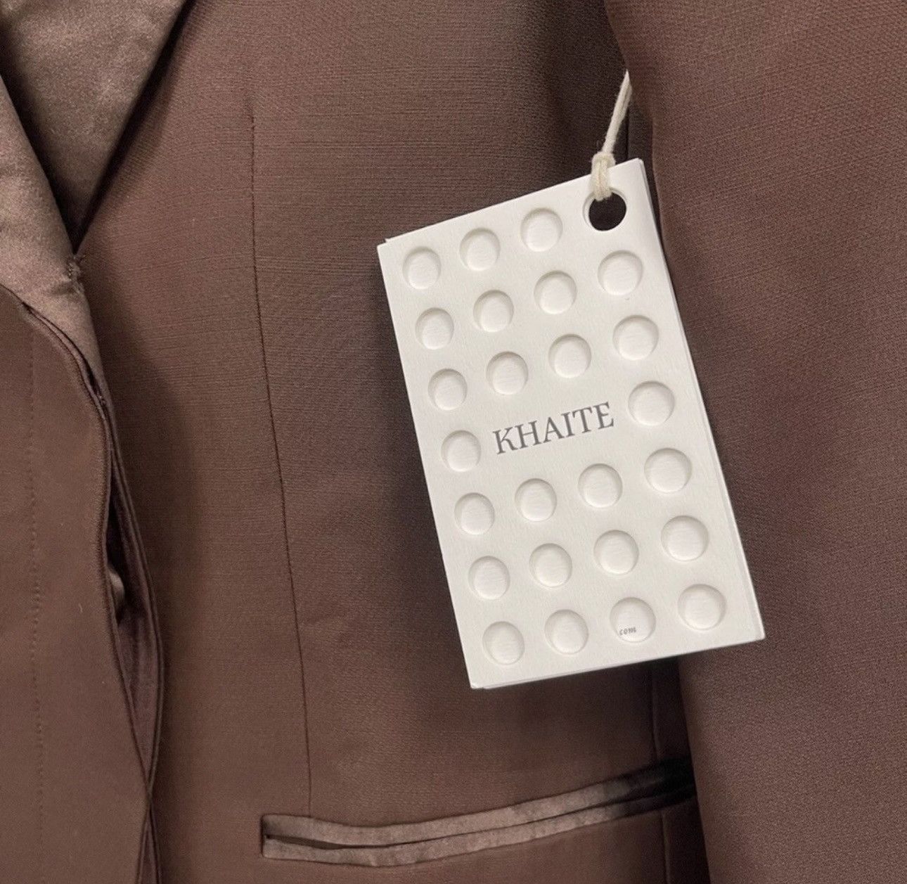 KHAITE KHAITE Women’s Johnson Satin Lapel Blazer in Brown sz 10 NWT Size L / US 10 / IT 46 - 4 Thumbnail