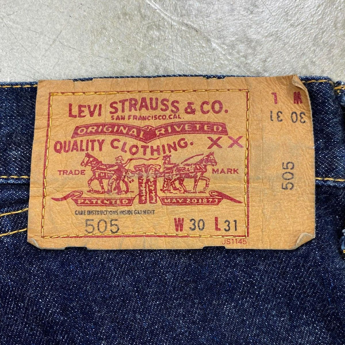 Junya Watanabe × Levi's 505 SS2009 Gingham Patchwork Denim Indigo Pants Size US 30 / EU 46 - 12 Thumbnail