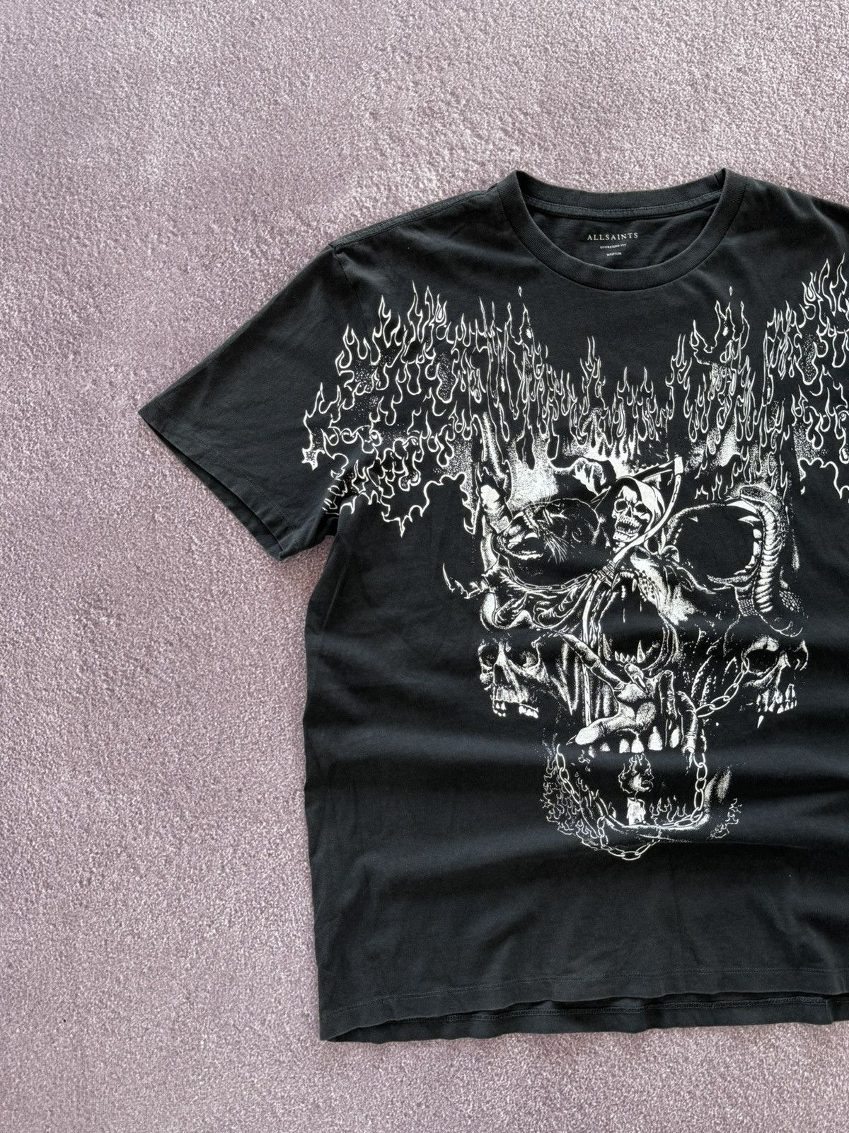 Allsaints Allsaints Grunge Vibe Vintage Skull Logo Y2K T-Shirt Size US M / EU 48-50 / 2 - 4 Thumbnail