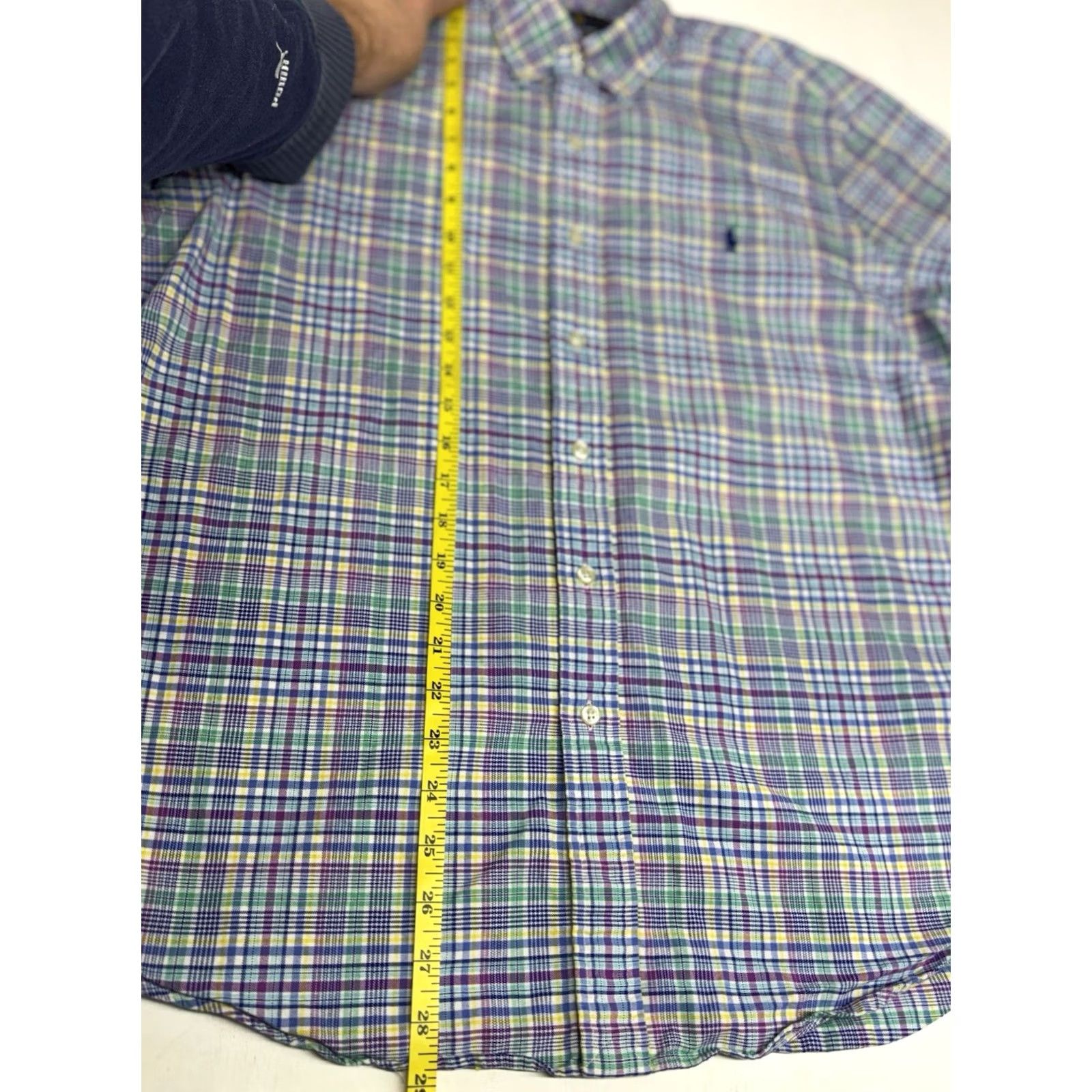 Ralph Lauren Ralph Lauren Mens Large Fit Button-Down Shirt Plaid Blue Multicolor Short Sleeve Casual Business Travel Preppy Size US L / EU 52-54 / 3 - 5 Thumbnail