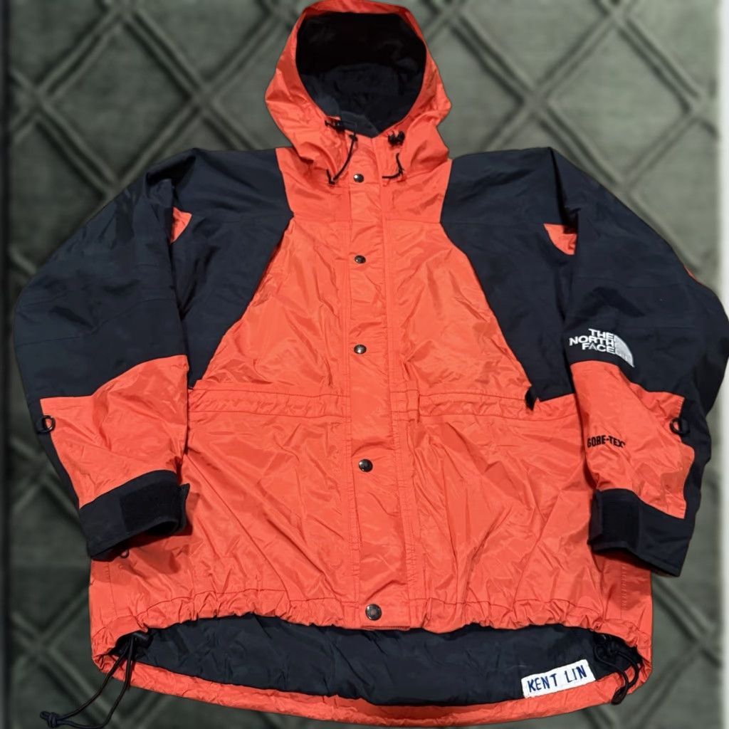 VINTAGE The North Face Mountain Light Gore-Tex Jacket Mens M USA Mango Orange VTG Rare Windbreaker Water Resistant