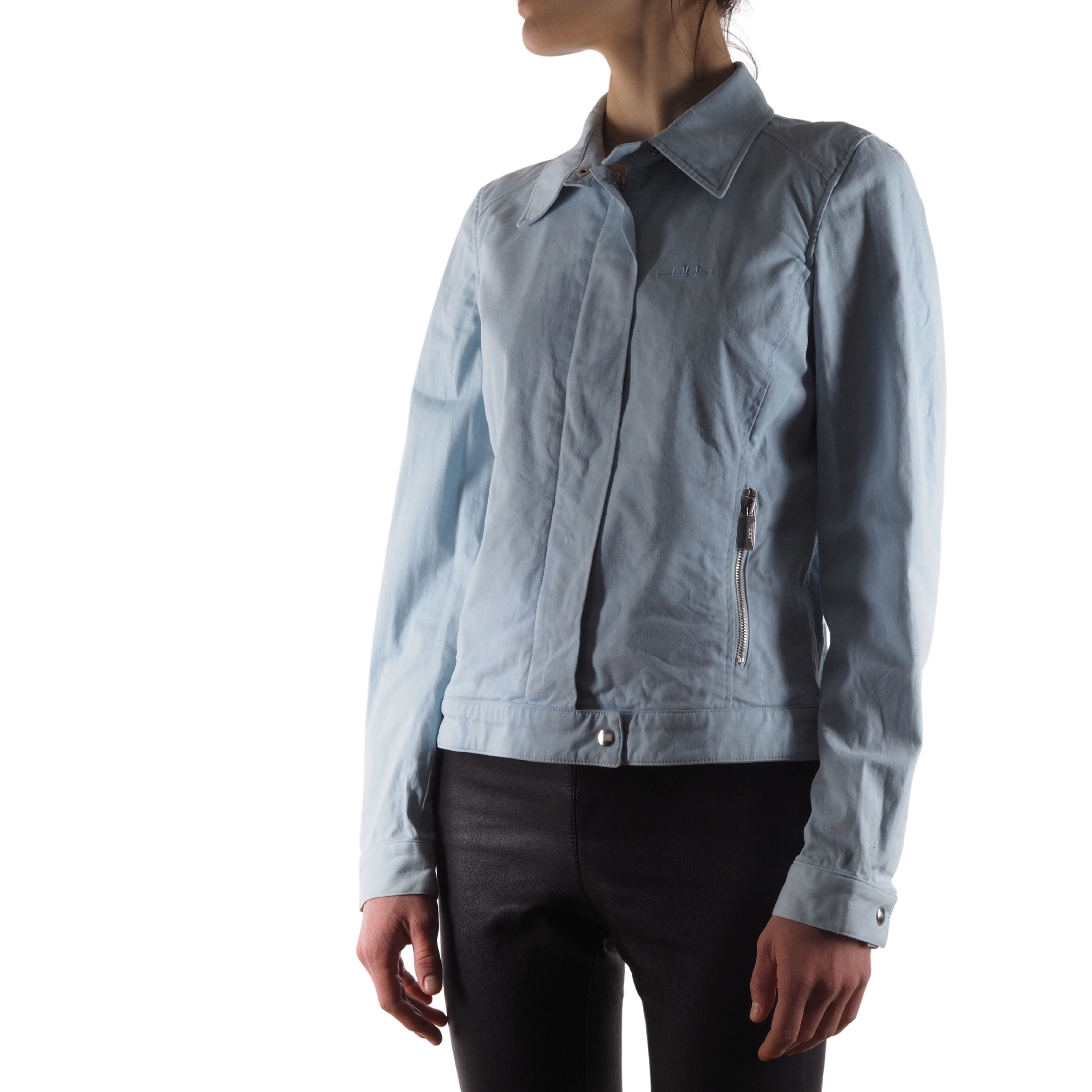 Designer × Other Alessandro Albanese Light Blue Cotton Zip Jacket Size M / US 6-8 / IT 42-44 - 1 Thumbnail