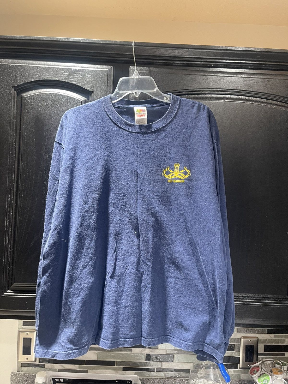 Fruit Of The Loom Vintage Navy Det Bagor Long Sleeve T Shirt Graphic on Back Size US XL / EU 56 / 4 - 1 Thumbnail