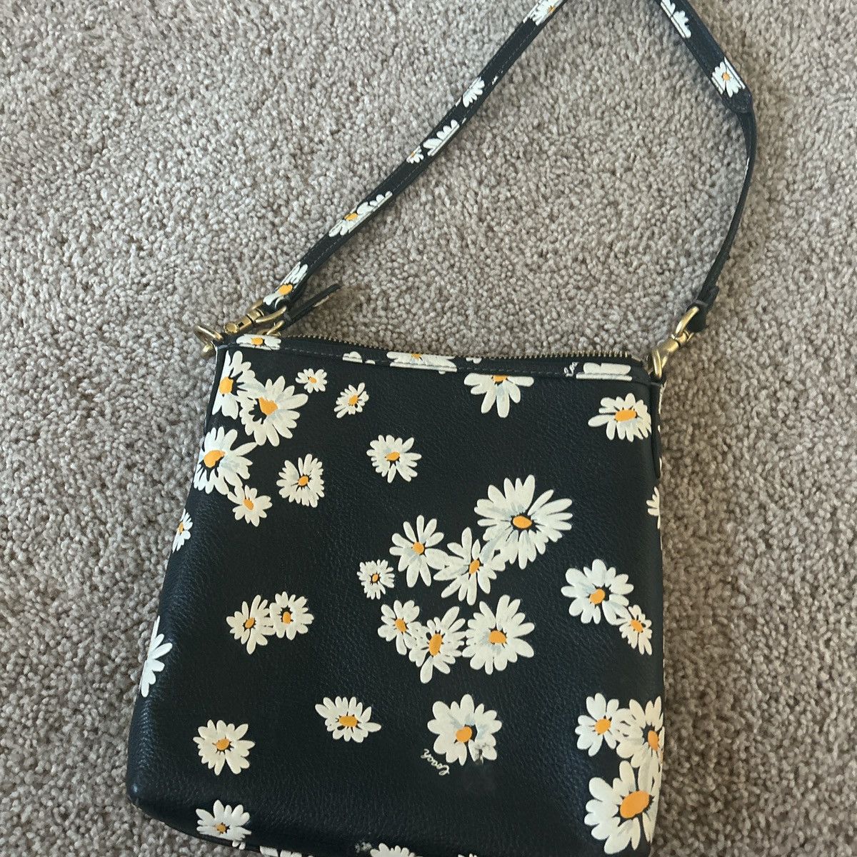 Coach Coach Daisy Print Bag –Black with White & Yellow Floral Size ONE SIZE - 2 Thumbnail