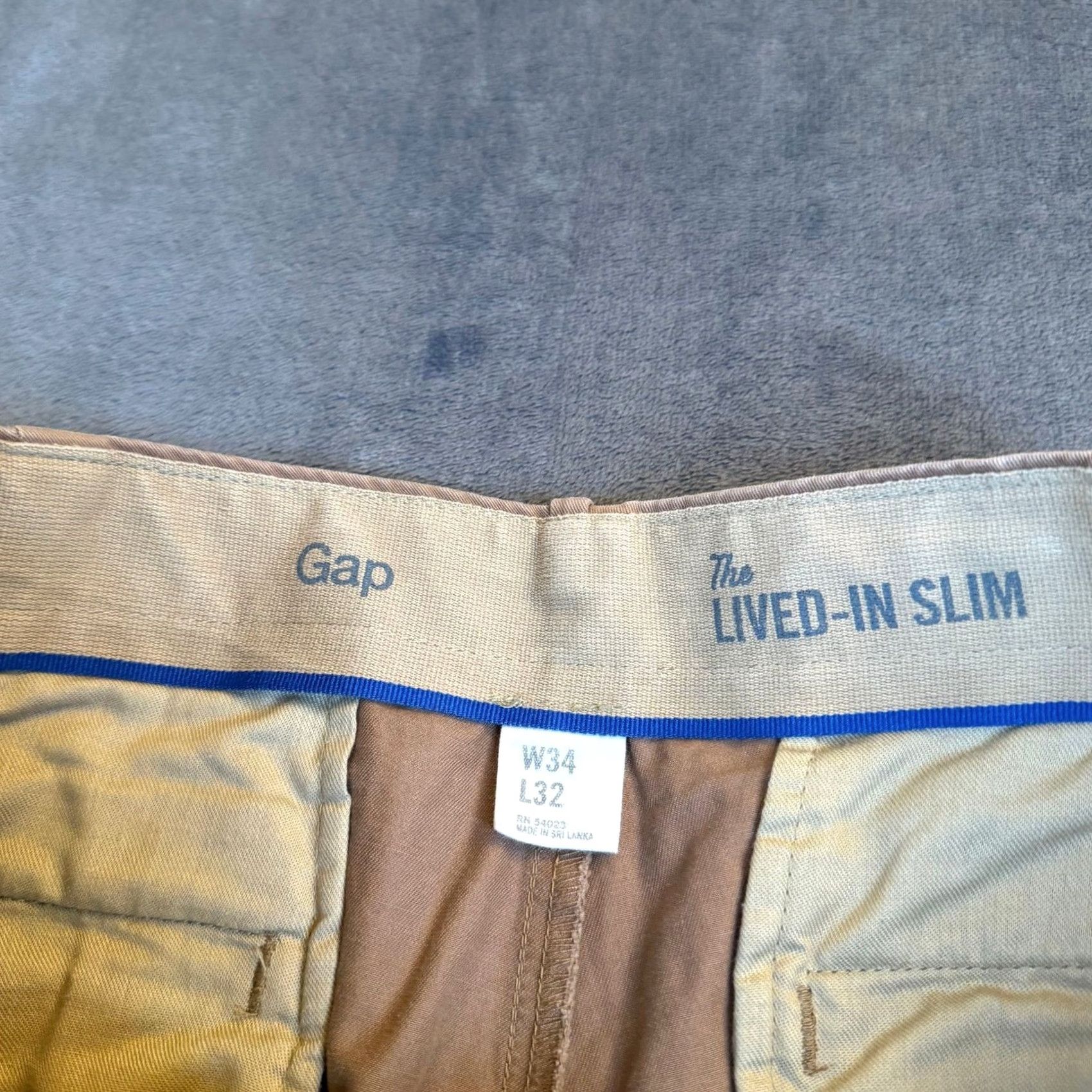 Gap GAP The Lived In Slim Khaki Chinos Pants Mens W34 L32 Casual Workwear Size US 34 / EU 50 - 2 Thumbnail