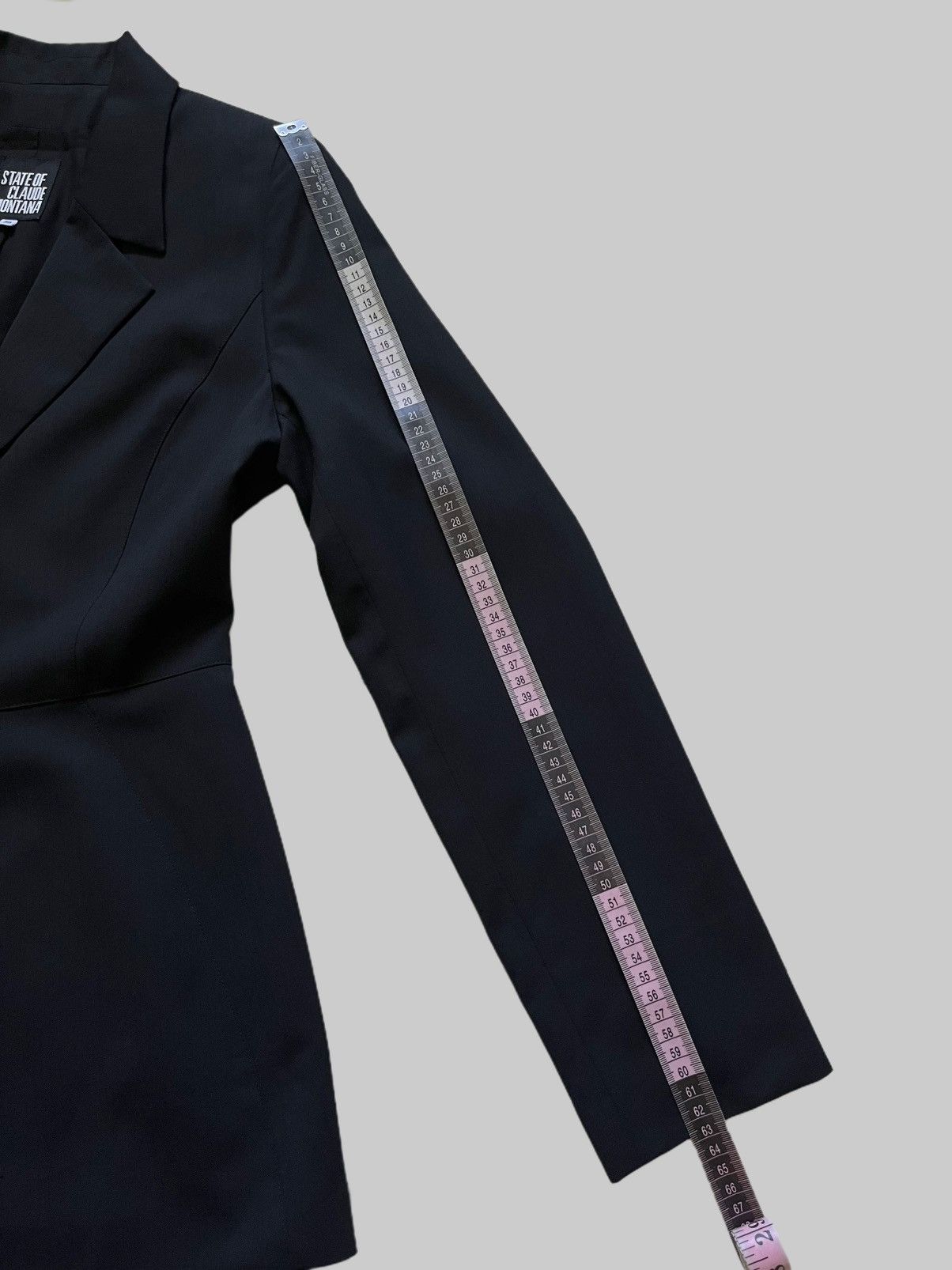 Claude Montana Vintage Claude Montana Black Fitted Blazer Suit Jacket Size S / US 4 / IT 40 - 5 Thumbnail