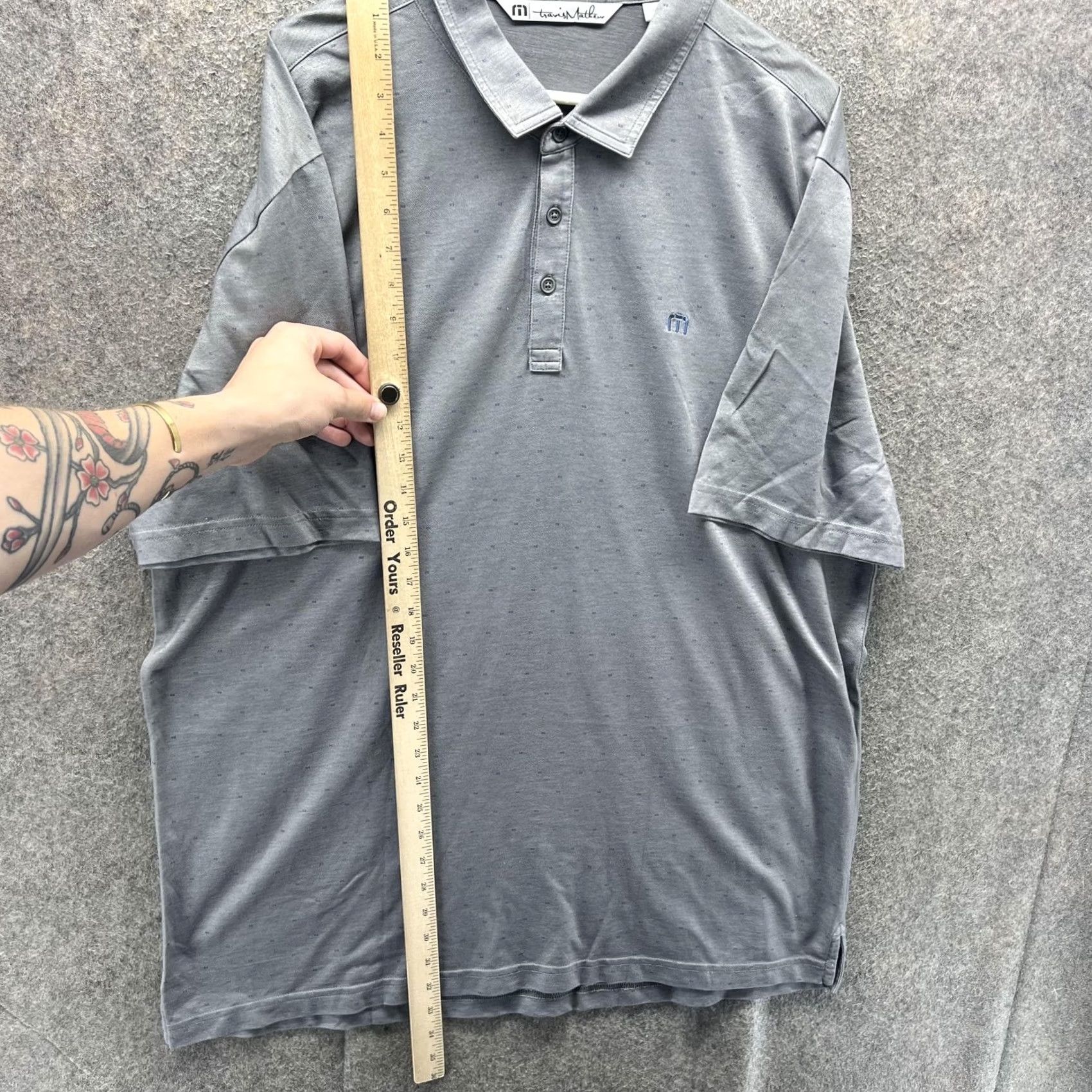 TravisMathew Travis Mathew Polo Shirt Mens 2XL Gray Micro Dot Golf Performance Casual Polo Shirt Mens 2XL Gray Micro Dot Golf Casual Size US XXL / EU 58 / 5 - 6 Thumbnail
