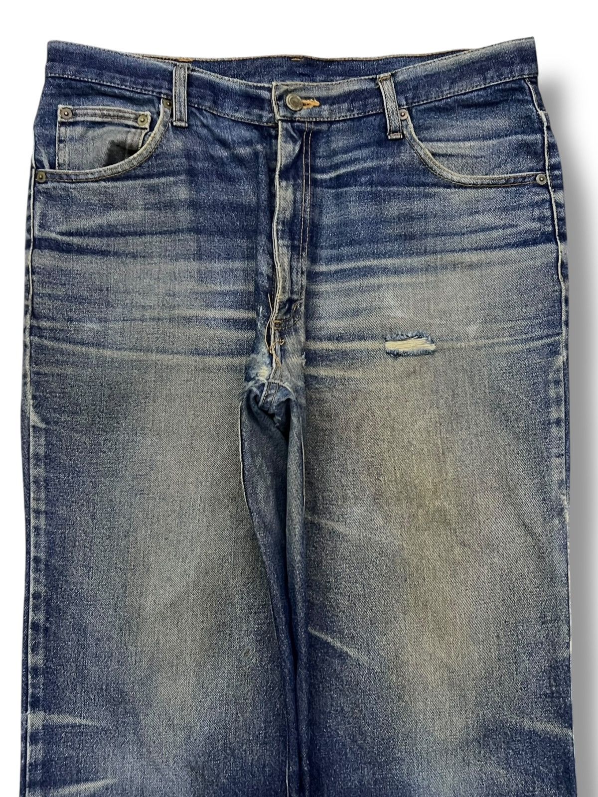 Japanese Brand Vintage Denim Of Gate MON Japan - Faded Mud Wash, Distressed Size US 35 - 4 Thumbnail
