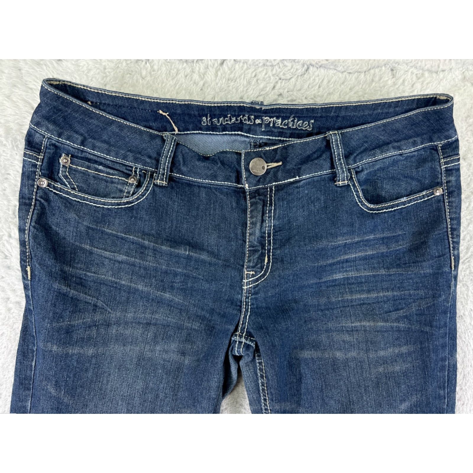 Denime Womens Standard Practice Jeans Denim Blue Bootcut 11 Pants Embroidered Cotton Size 30" / US 8 / IT 44 - 7 Thumbnail